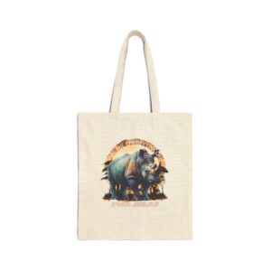 Wildlife Adventure Cotton Canvas Tote Bag, Eco-Friendly Shopping Bag, Animal Lover Gift, Nature Tote, Beach Bag, Reusable Grocery Bag