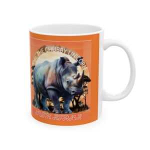 Save the Rhino Ceramic Mug, Animal Lover Gift, Eco-Friendly Coffee Cup, Wildlife Conservation, Unique Kitchen Decor
