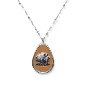 Nature-Inspired Oval Necklace with Animal Design, Gift for Nature Lovers, Wildlife Jewelry, Eco-friendly Pendant,