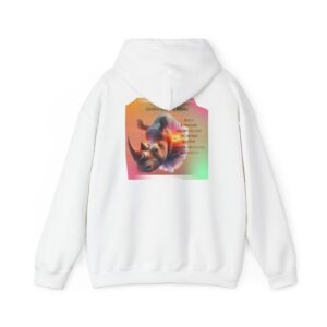 Rhino Poetry Hoodie — Vintage Rainbow Rhino Back Print Sweatshirt