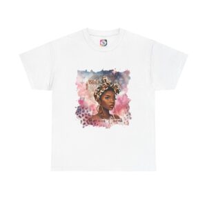 Black Aquarius Queen Tee — Watercolor Portrait T‑Shirt Celebrating Black Beauty