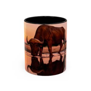 Water Buffalo Sunset Coffee Mug — Wildlife Photo Accent Mug (11/15 oz)