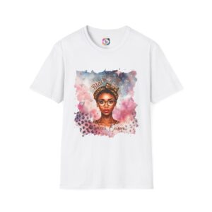 Black Cancer Queen Portrait T-Shirt — Watercolor Afrocentric Art Tee