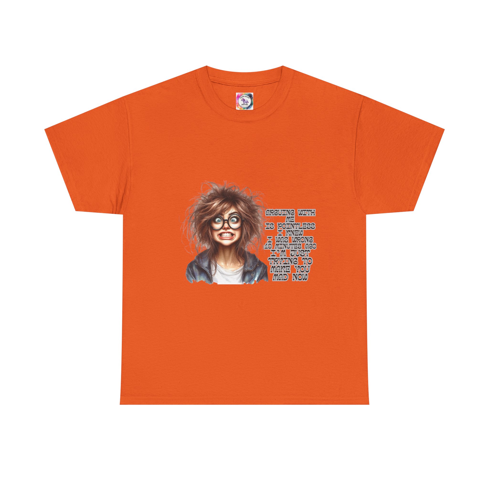 Crazy Hair Woman T‑Shirt — Funny Geeky Portrait with 'Funny' Quote - Image 17