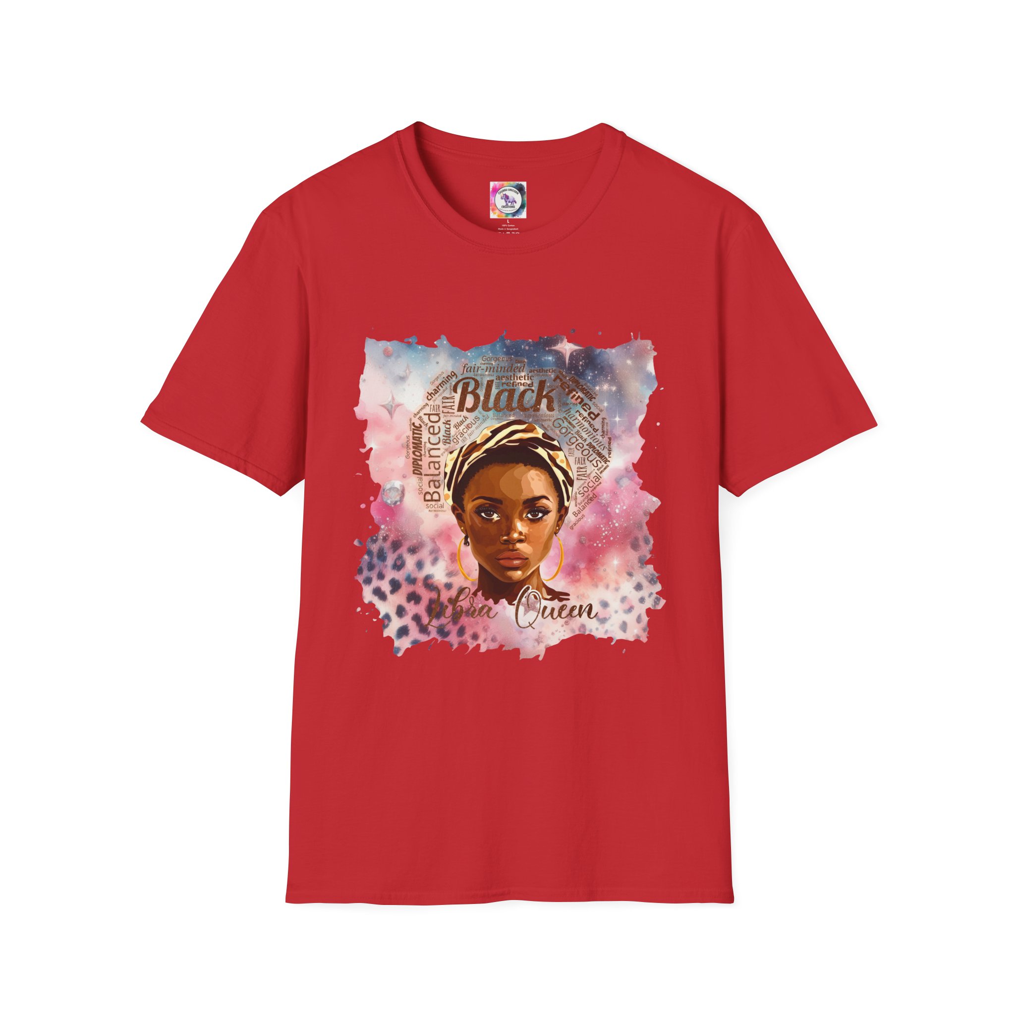 T-Shirt — Black Libra Queen Portrait Tee (Afrocentric Art, Empowerment) - Image 51