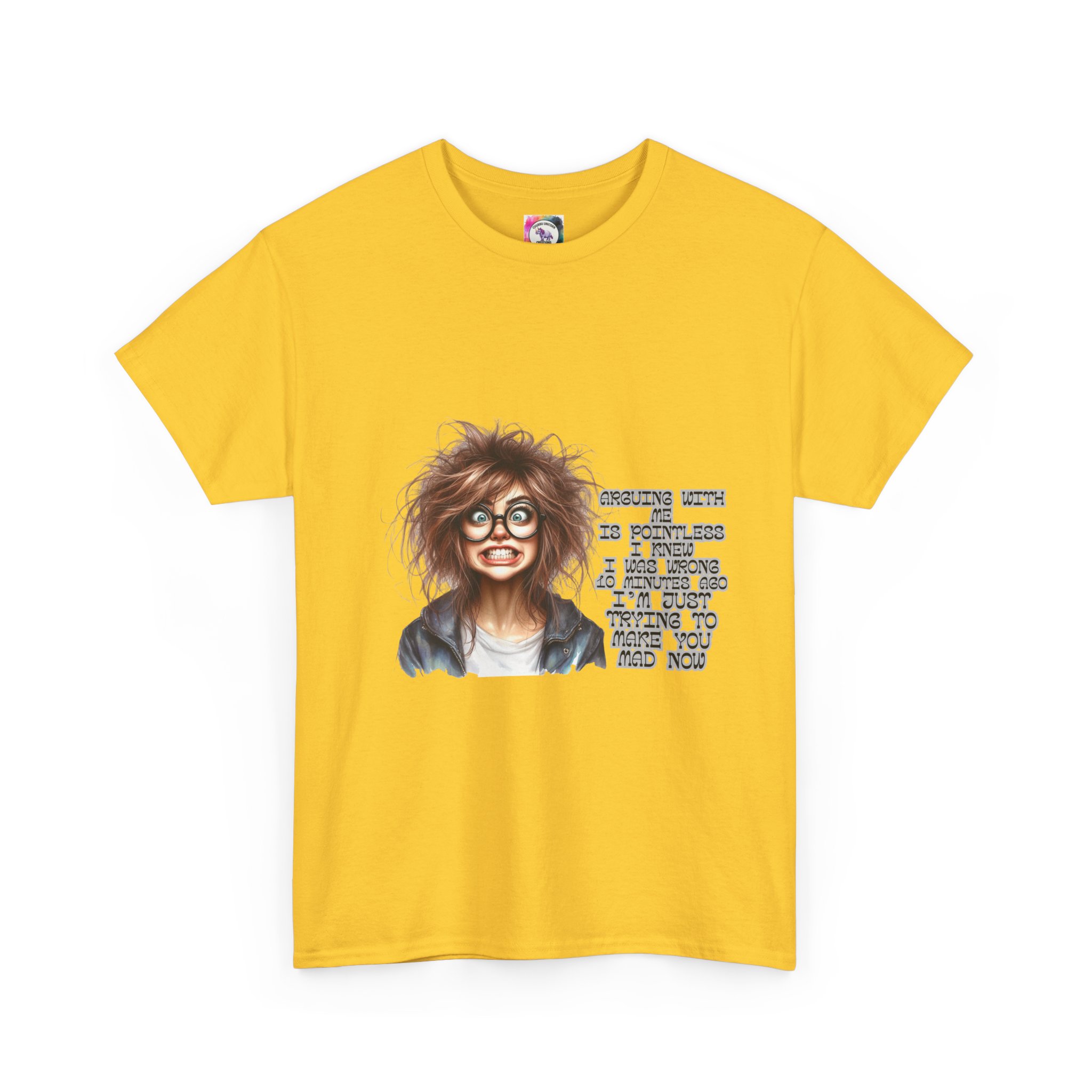 Crazy Hair Woman T‑Shirt — Funny Geeky Portrait with 'Funny' Quote - Image 23