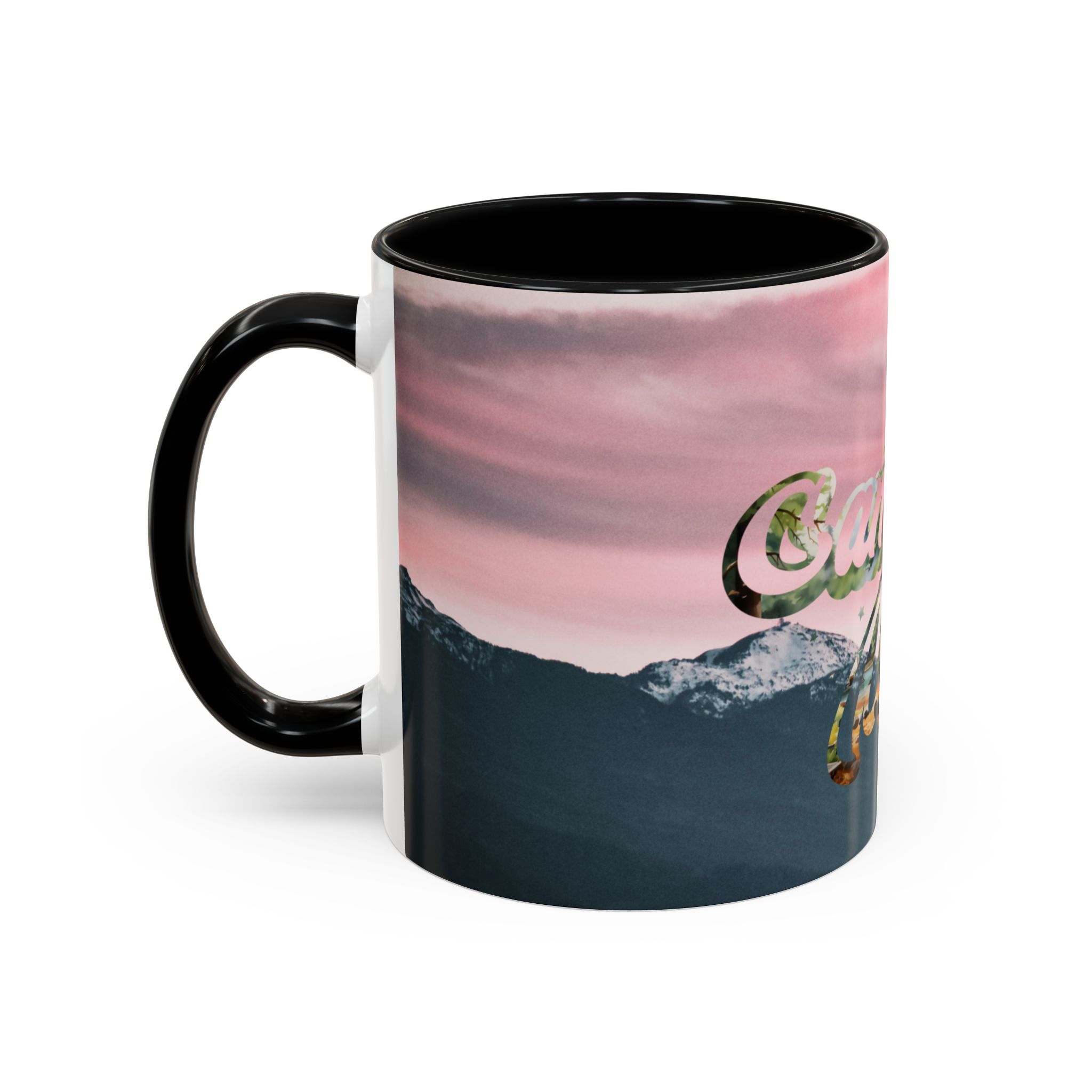 Camping Mode Coffee Mug — Pink Mountain Scenic Accent Mug (11/15oz) - Image 4