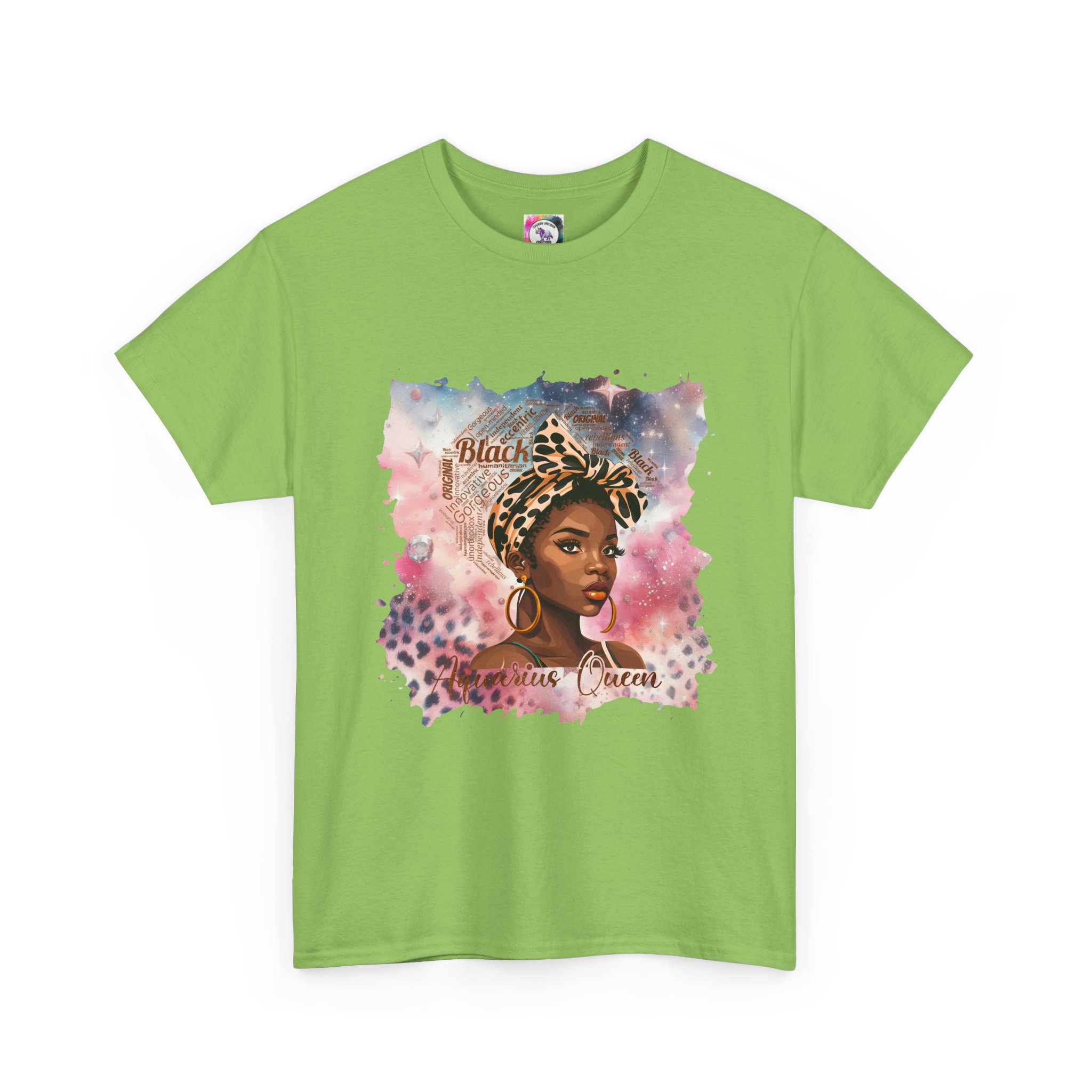 Black Aquarius Queen Tee — Watercolor Portrait T‑Shirt Celebrating Black Beauty - Image 32