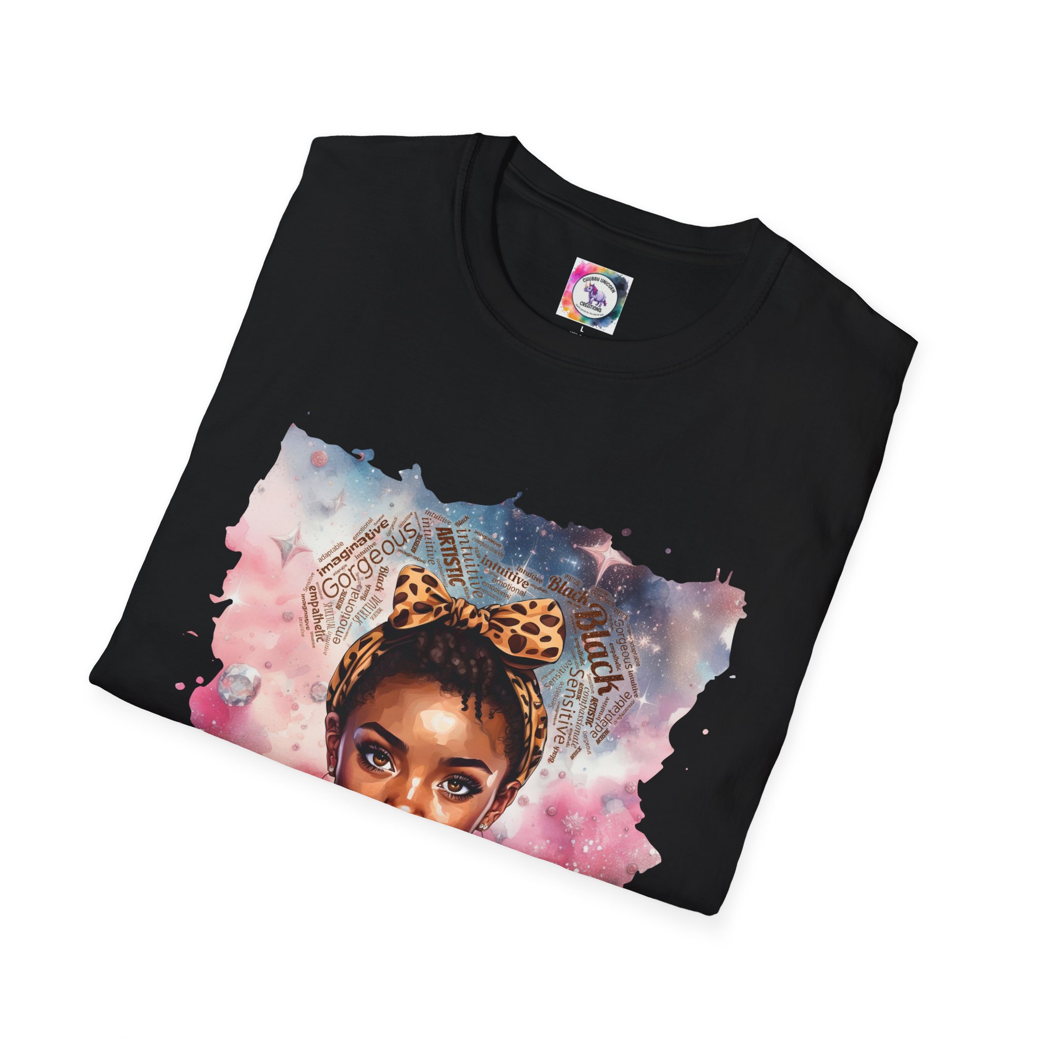 Pisces Queen Portrait T-Shirt — Leopard Headband Watercolor Glam Tee - Image 5