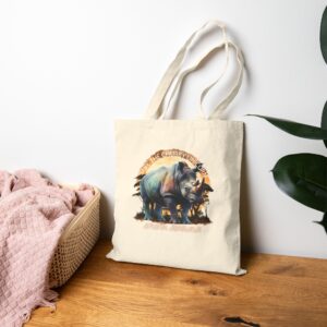Wildlife Adventure Cotton Canvas Tote Bag, Eco-Friendly Shopping Bag, Animal Lover Gift, Nature Tote, Beach Bag, Reusable Grocery Bag