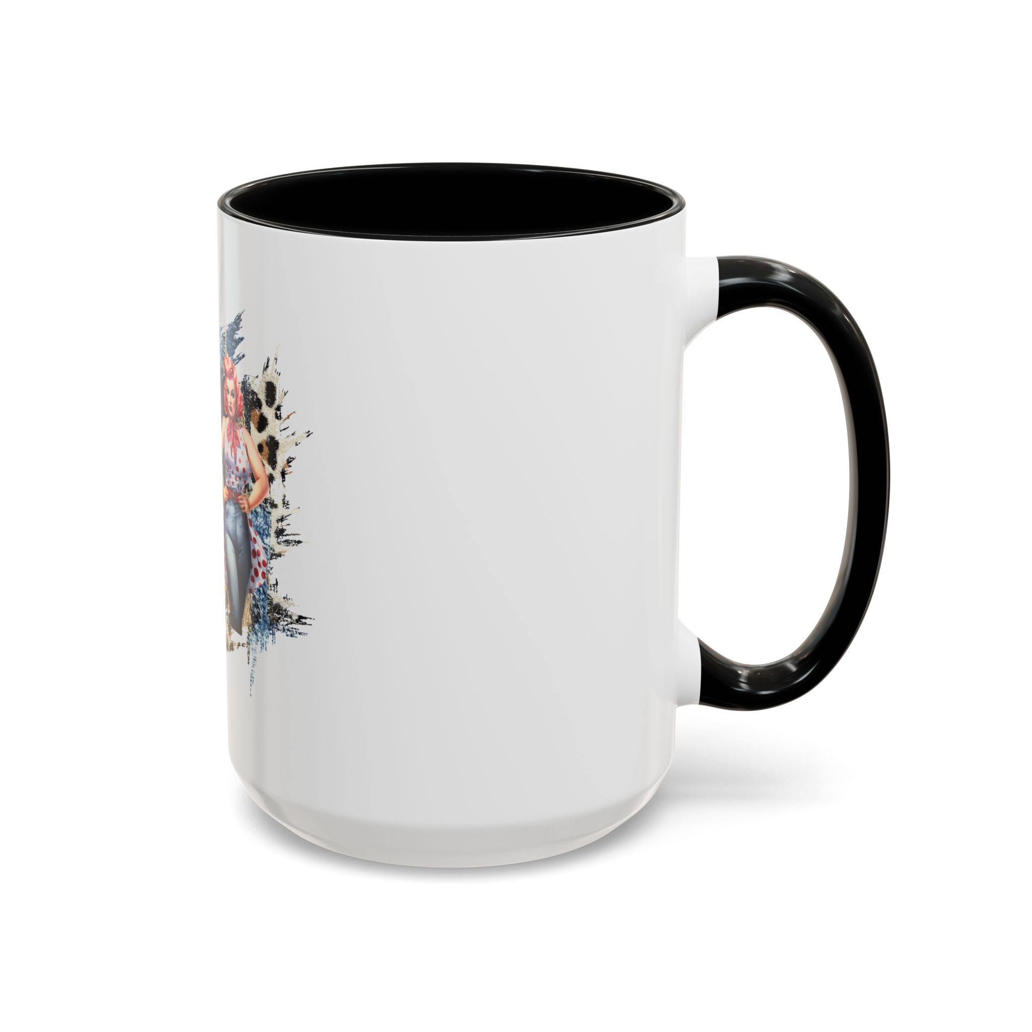 Vintage Pin-Up Coffee Mug — "Beauty is Not Defined by the Size of Your Jeans" Accent Mug - Image 18