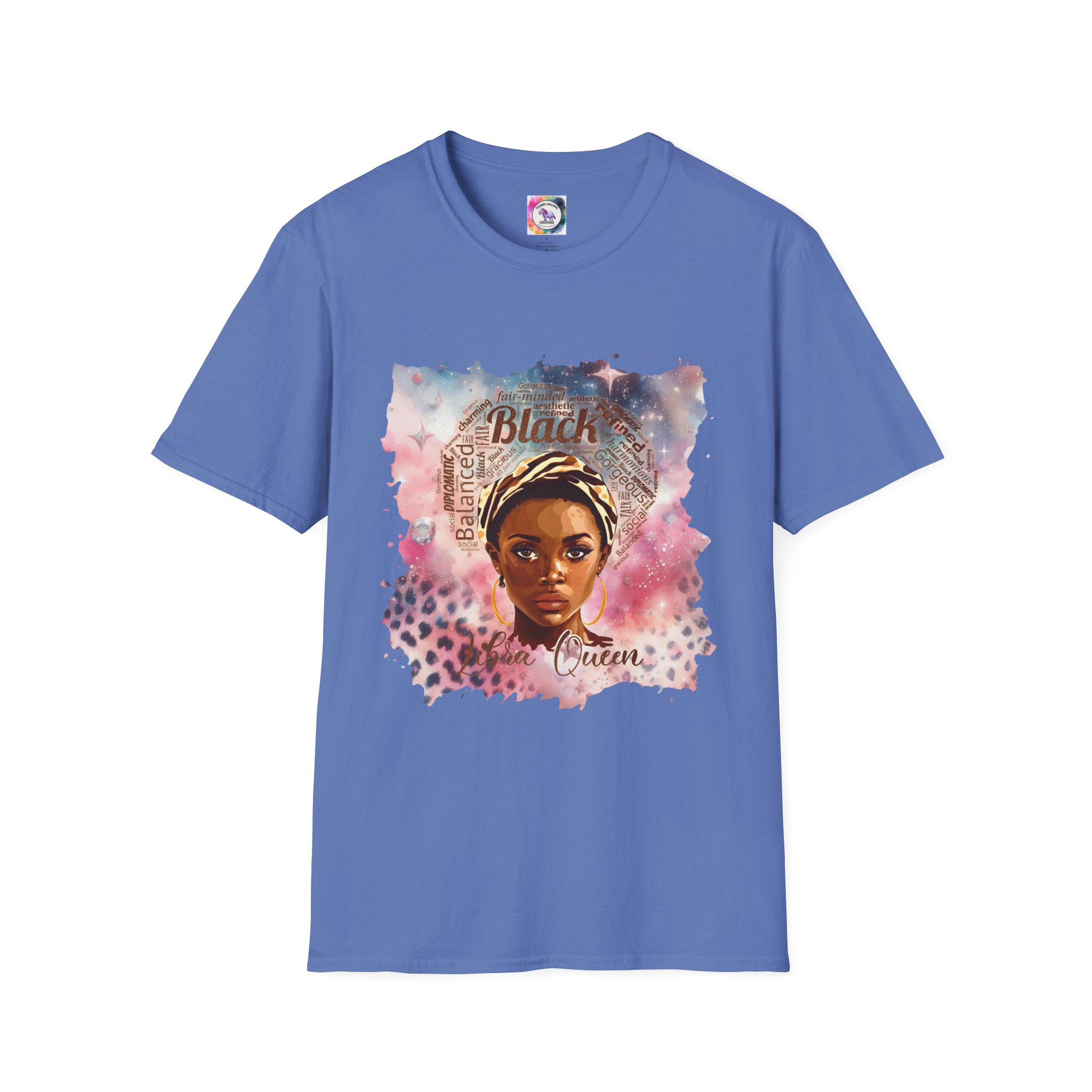 T-Shirt — Black Libra Queen Portrait Tee (Afrocentric Art, Empowerment) - Image 36