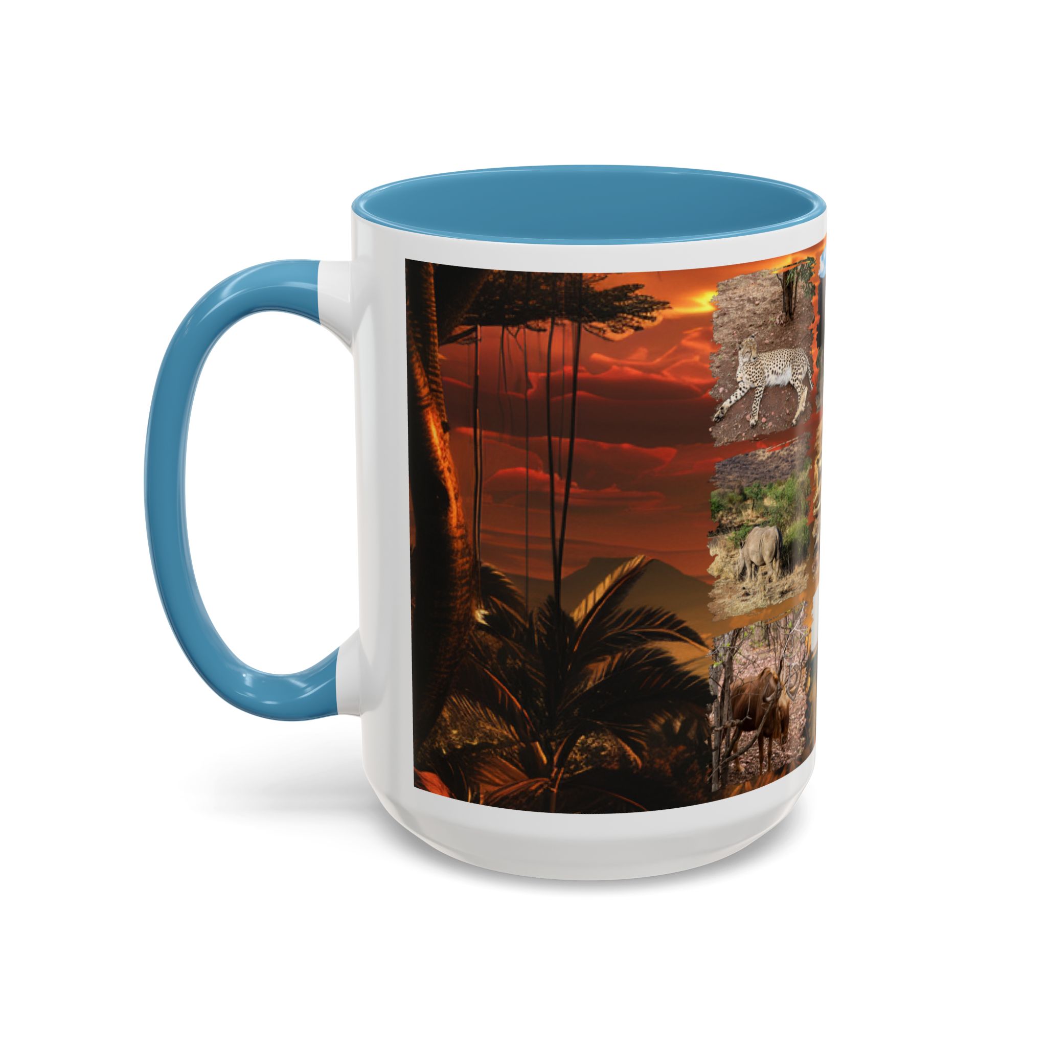 Wildlife Collage Accent Coffee Mug — Rustic Safari Animal Photo Design (11/15 oz) - Image 39