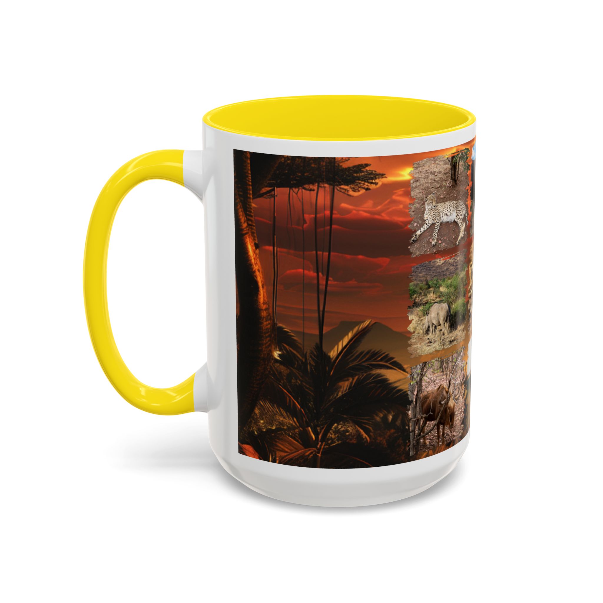 Wildlife Collage Accent Coffee Mug — Rustic Safari Animal Photo Design (11/15 oz) - Image 55