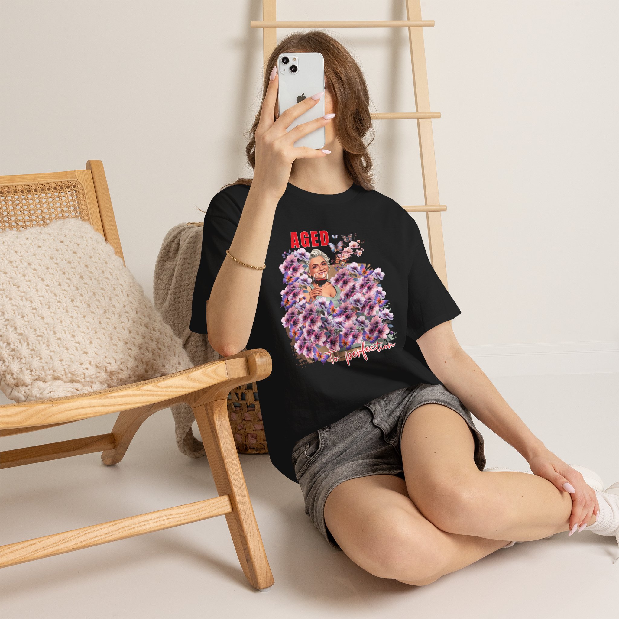 Aged to Perfection Unisex Heavy Cotton Tee, Birthday Gift, Casual Wear, Celebration Shirt, Floral Graphic Tee - Image 20