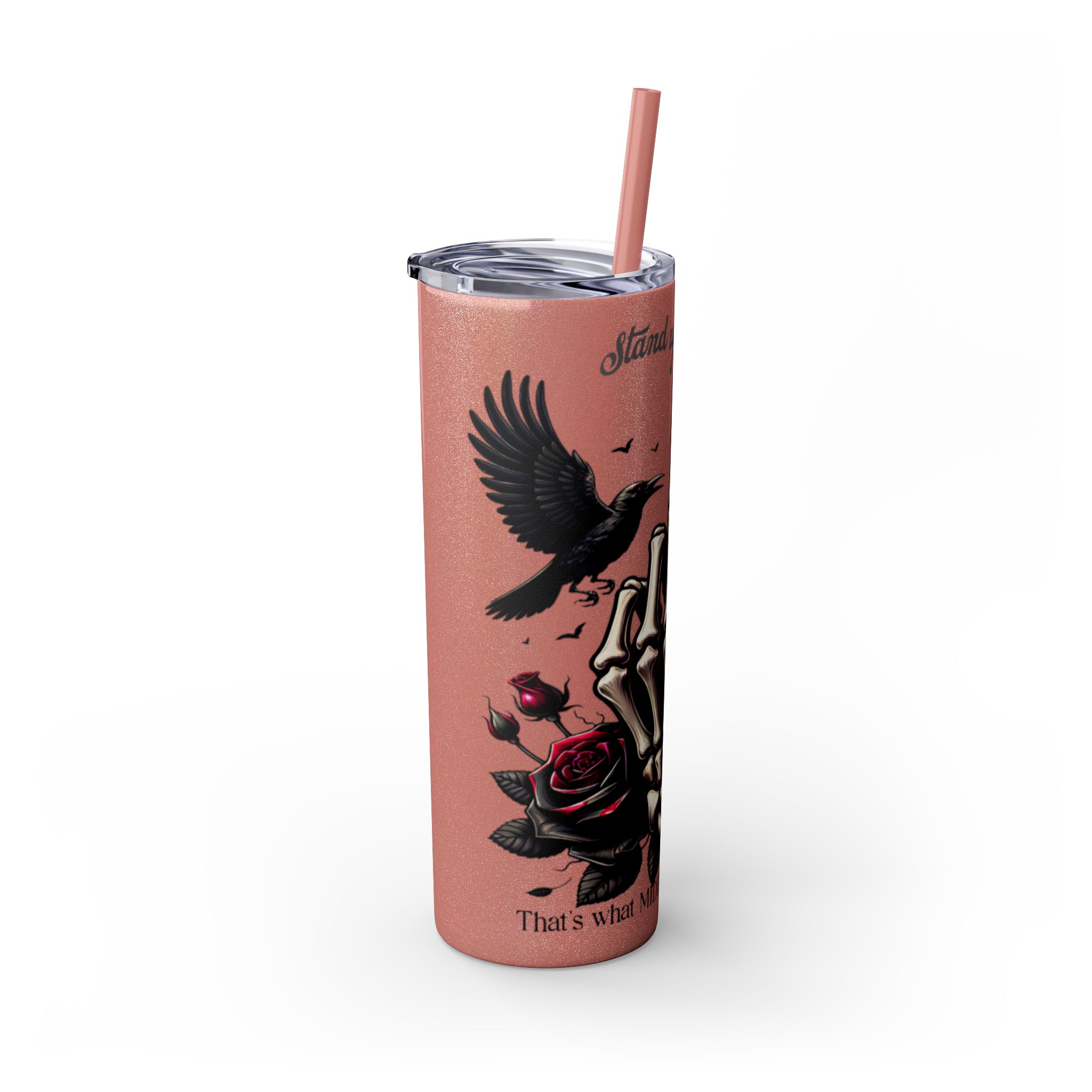 Gothic Skinny Tumbler, Stand Up for Yourself, 20oz, Unique Gift for Halloween, Edgy Coffee Cup, Reusable Straw Mug - Image 14