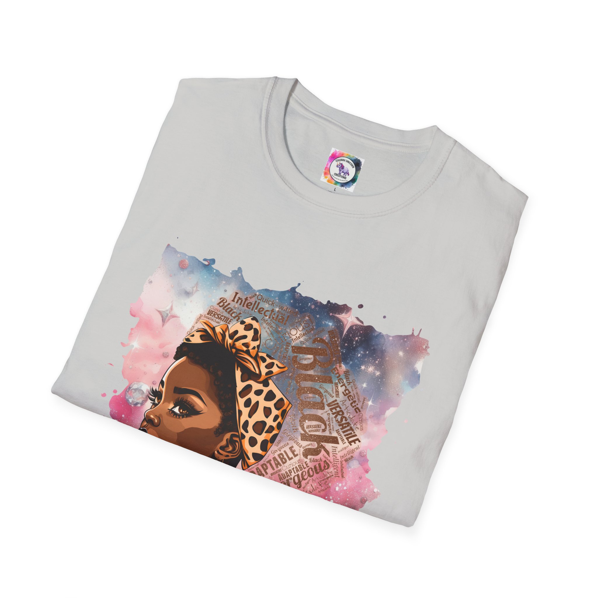Gemini Queen Afro Chic T-Shirt — Black Queen Graphic Tee with Leopard Headwrap - Image 25