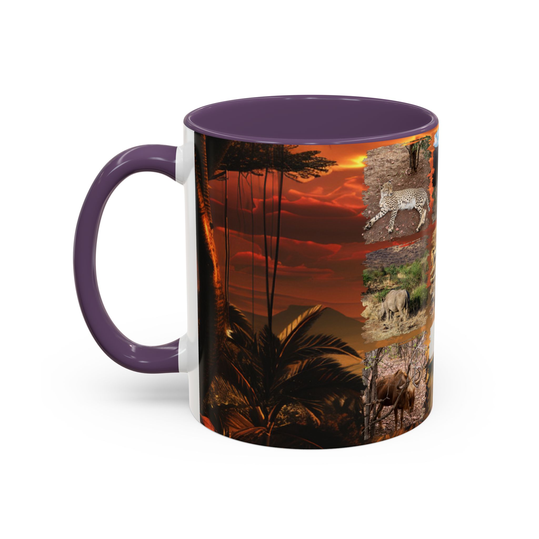 Wildlife Collage Accent Coffee Mug — Rustic Safari Animal Photo Design (11/15 oz) - Image 63