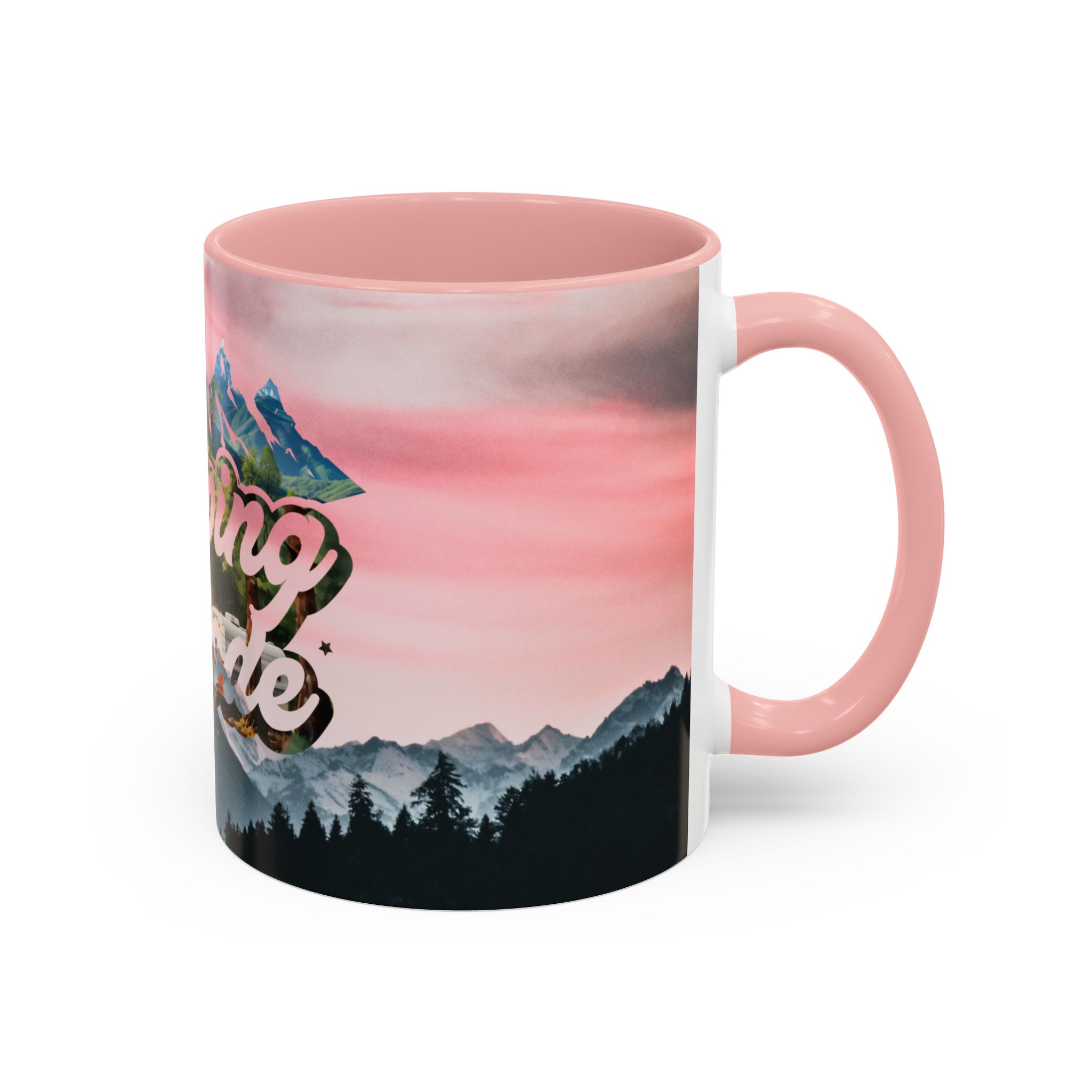 Camping Mode Coffee Mug — Pink Mountain Scenic Accent Mug (11/15oz) - Image 12