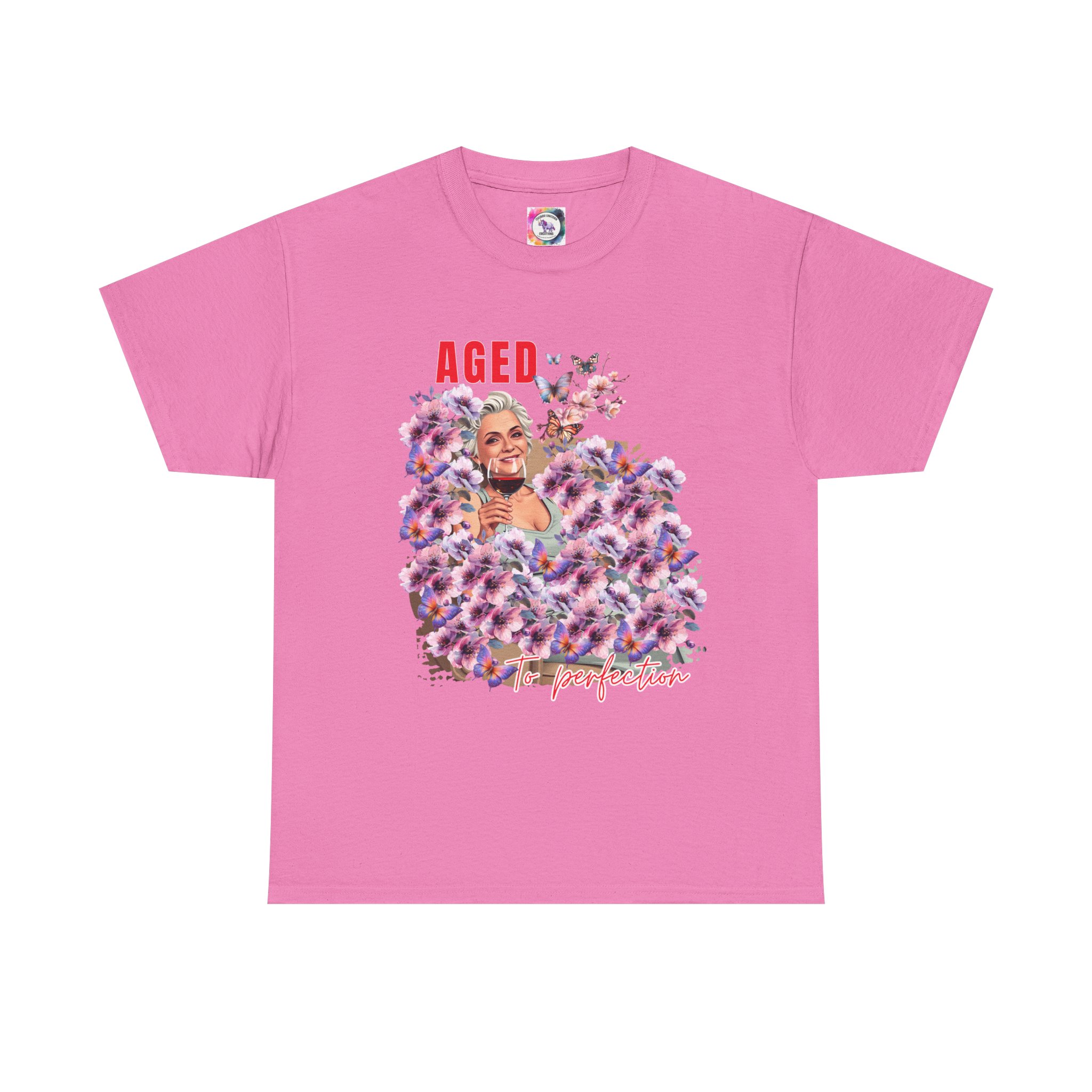 Aged to Perfection Unisex Heavy Cotton Tee, Birthday Gift, Casual Wear, Celebration Shirt, Floral Graphic Tee - Image 51