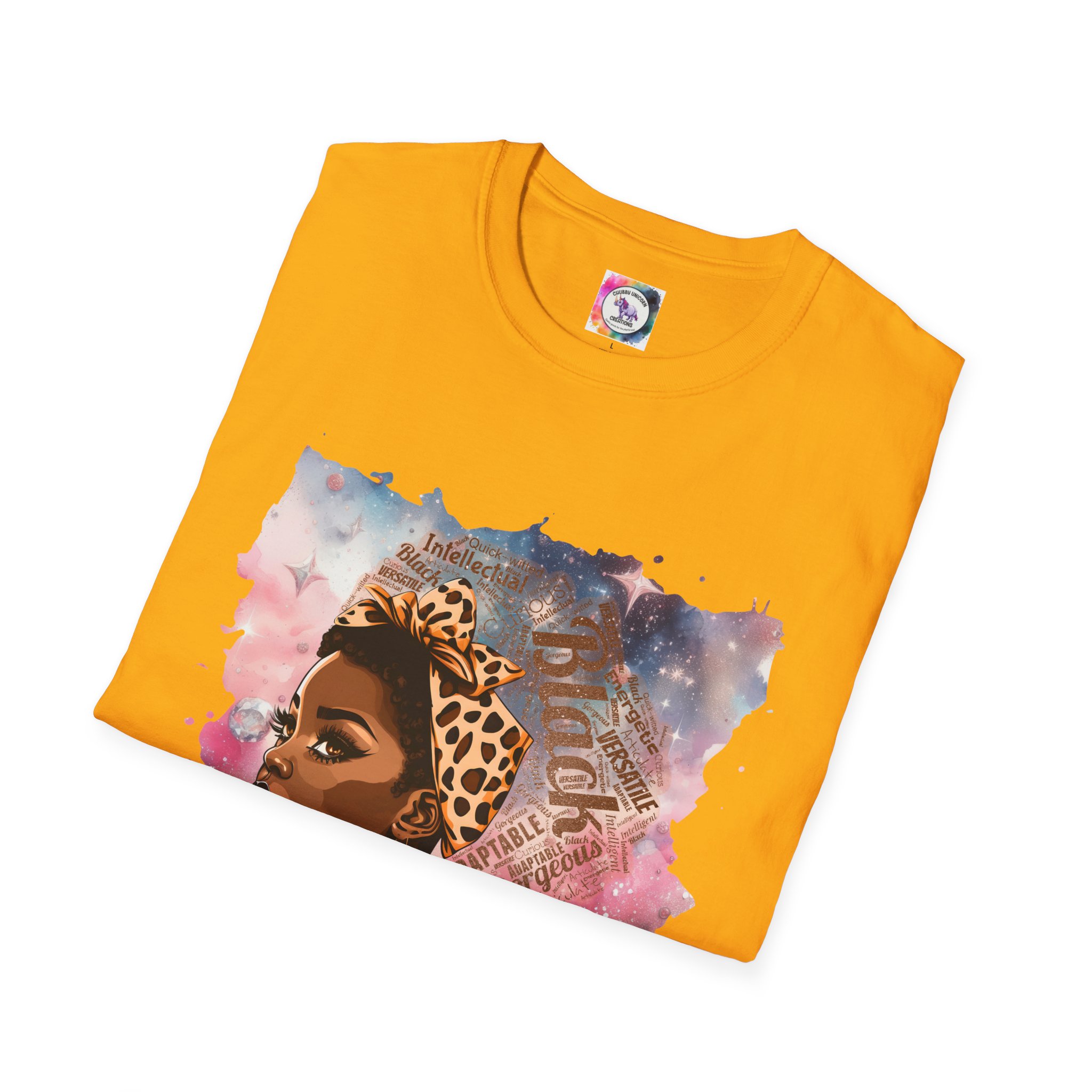 Gemini Queen Afro Chic T-Shirt — Black Queen Graphic Tee with Leopard Headwrap - Image 29