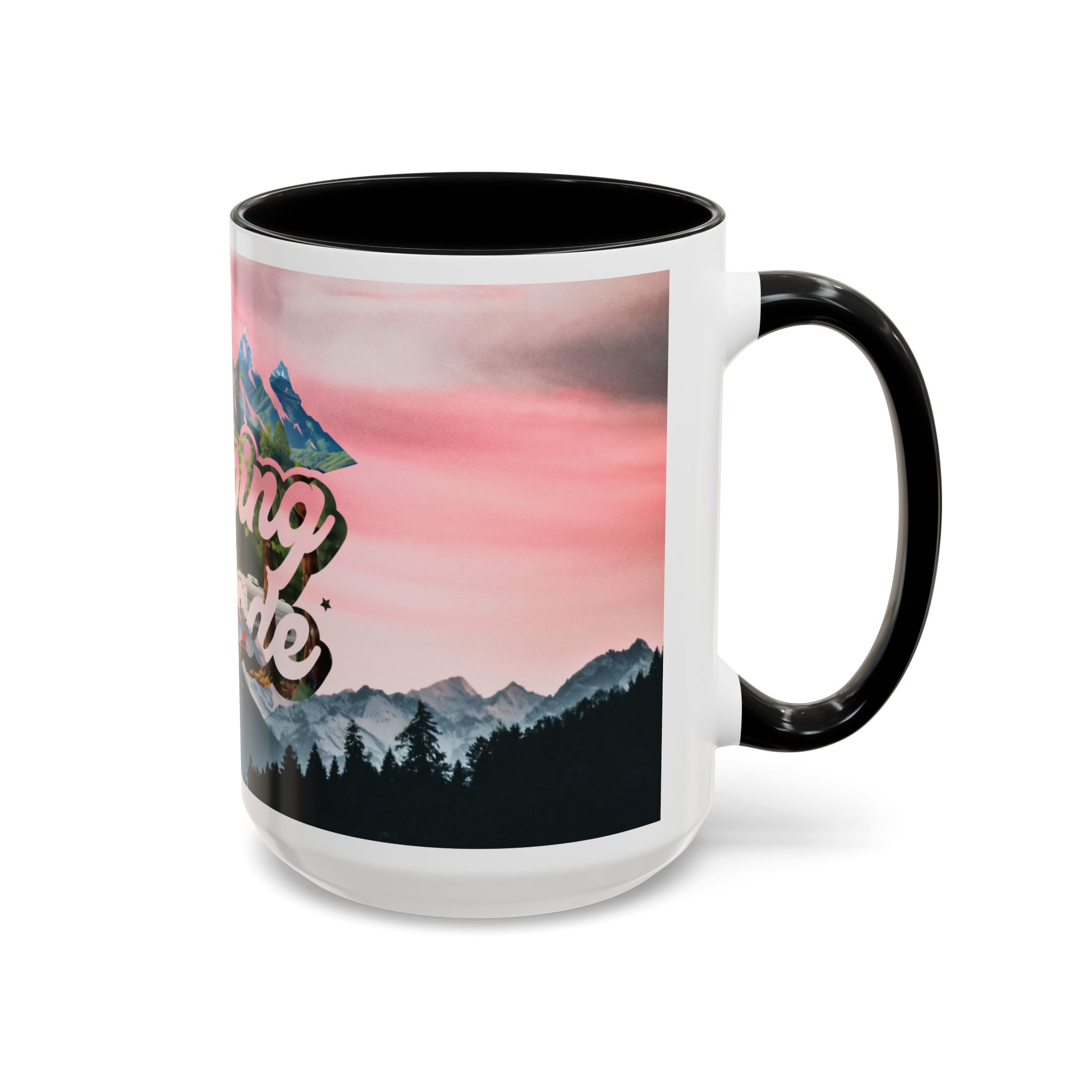 Camping Mode Coffee Mug — Pink Mountain Scenic Accent Mug (11/15oz) - Image 22