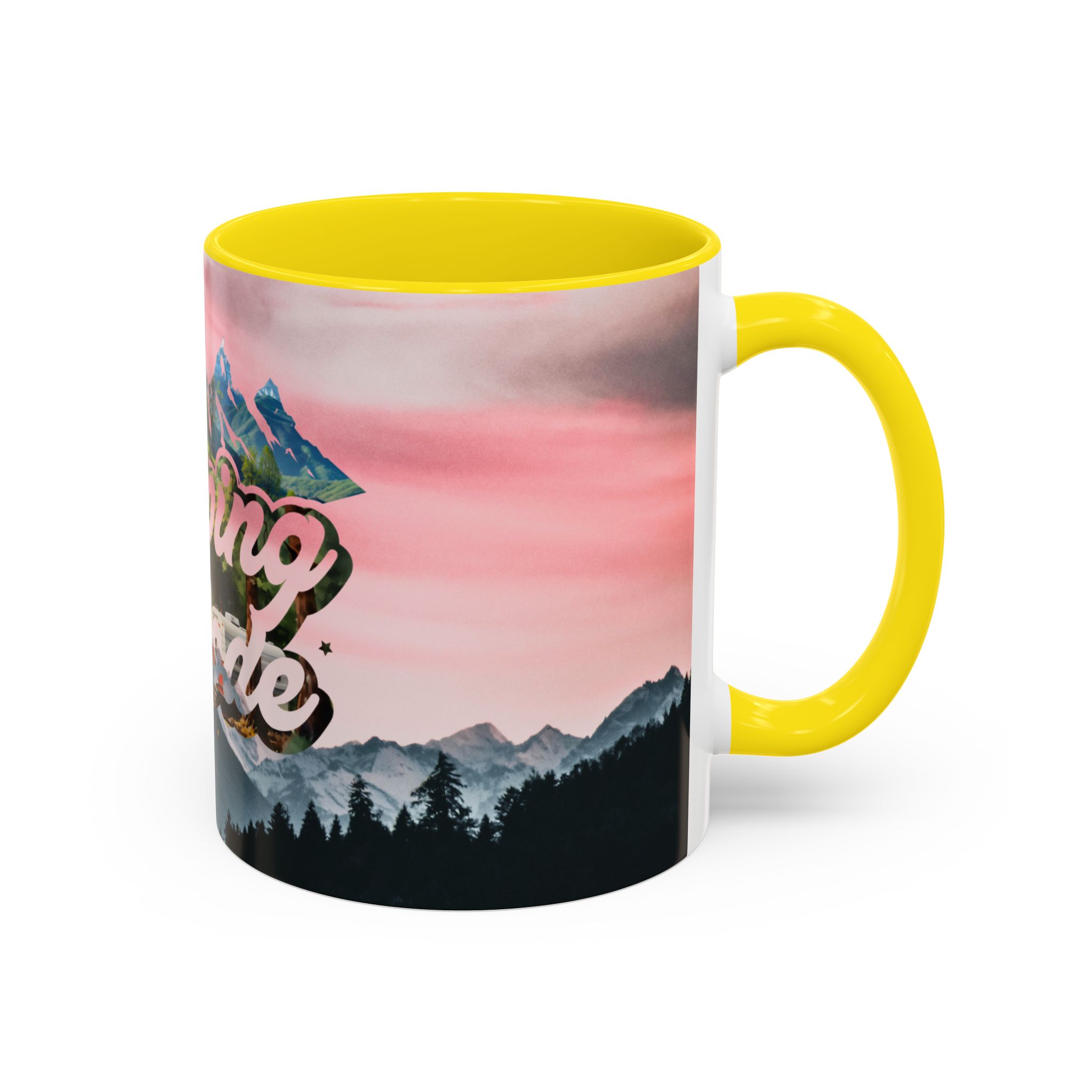 Camping Mode Coffee Mug — Pink Mountain Scenic Accent Mug (11/15oz) - Image 57