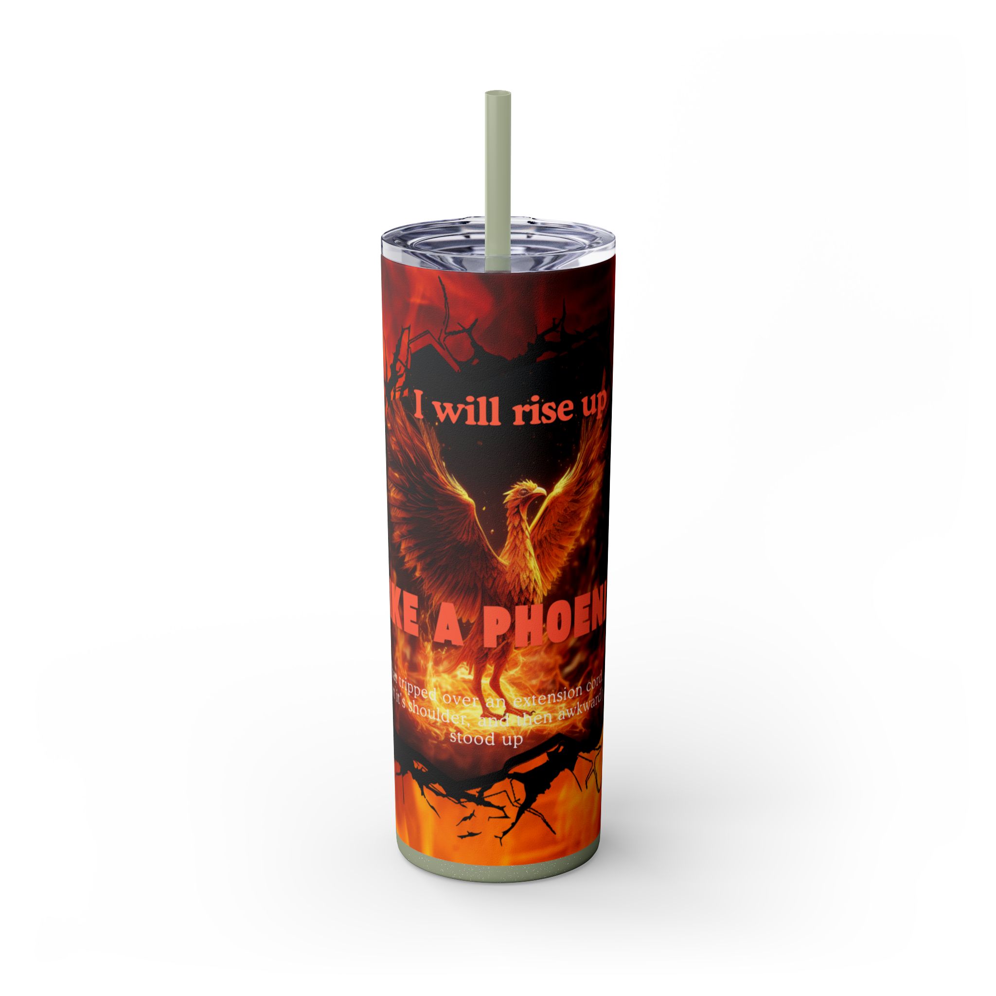 Fiery Phoenix Skinny Tumbler | Inspirational Drinkware, 20oz Travel Mug, Motivational Gift, Coffee Cup, Unique Water Bottle - Image 33