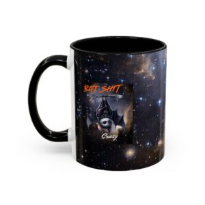 Galactic Accent Coffee Mug | Bat Shit Crazy | Unique Gift for Coffee Lovers, Space Theme, Astronaut Decor, Fun Office Mug, Cosmic Drinkware