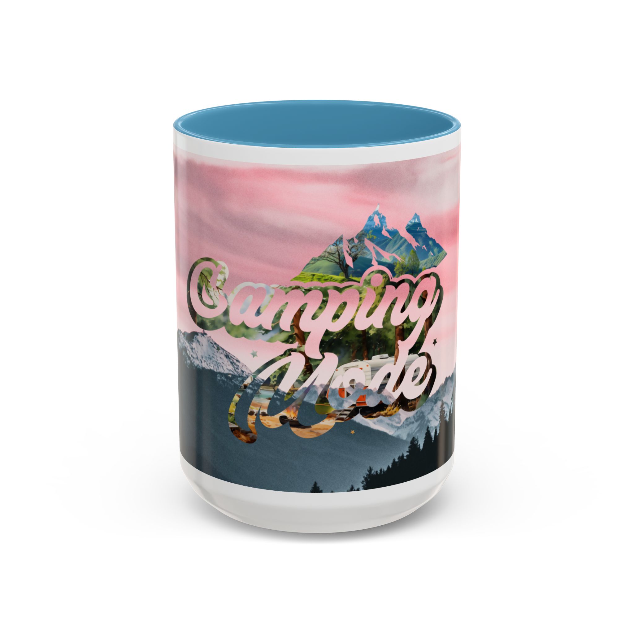 Camping Mode Coffee Mug — Pink Mountain Scenic Accent Mug (11/15oz) - Image 46