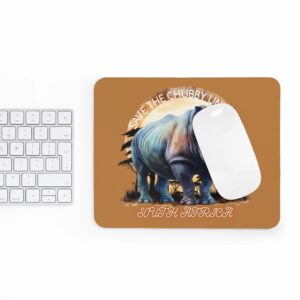 Chubby Unicorn Mouse Pad, Cute Rhino Desk Accessory, Wildlife Conservation Gift, Office Decor, Animal Lover Gift, South Africa