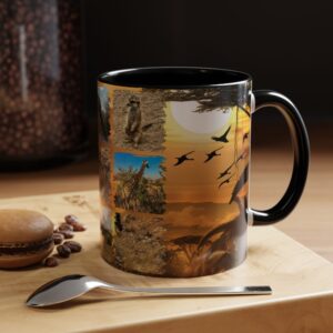 Wildlife Collage Accent Coffee Mug — Rustic Safari Animal Photo Design (11/15 oz)