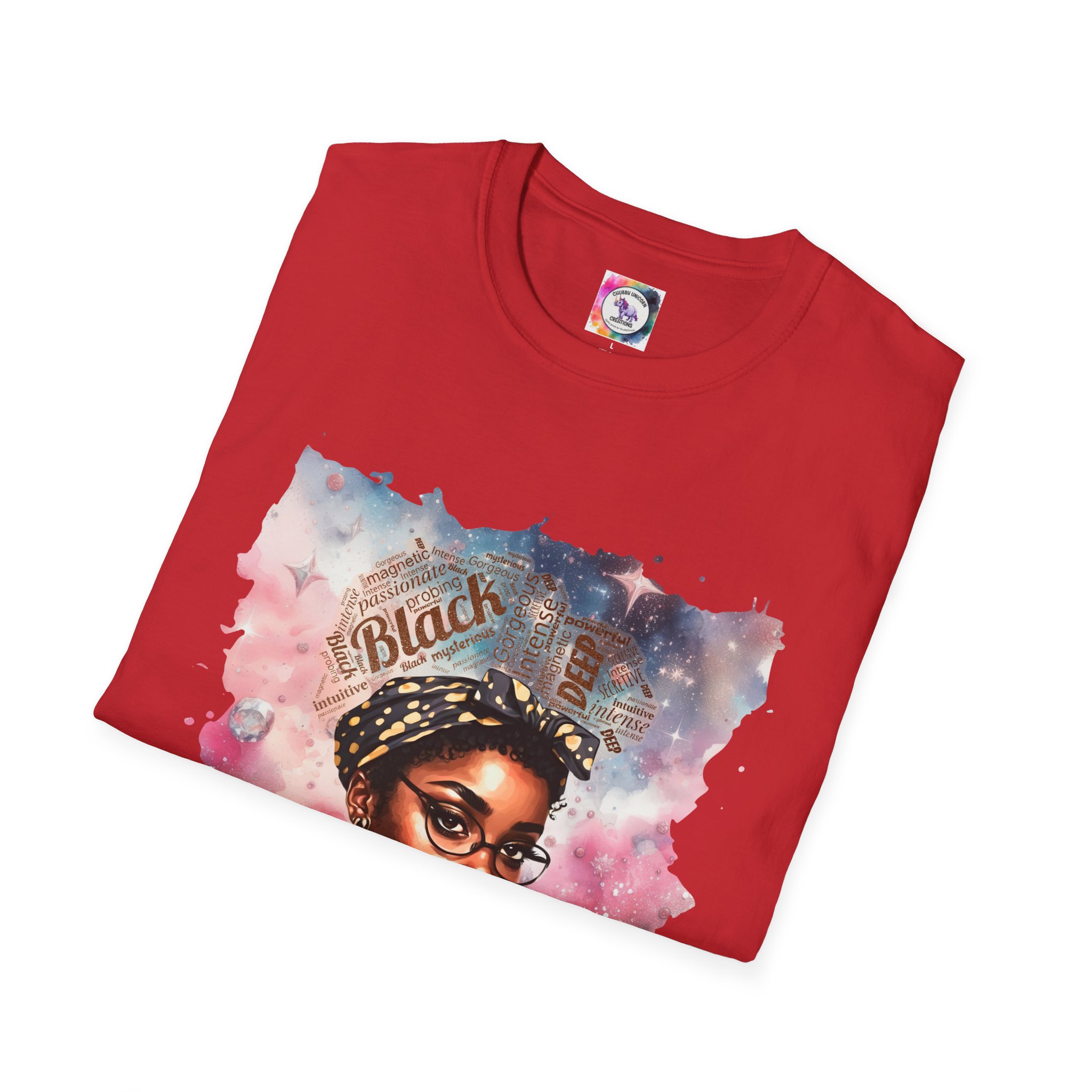 T-Shirt — 'Black Scorpio Queen' Afrocentric Watercolor Portrait Tee - Image 5