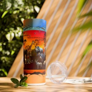 Safari Adventure Skinny Tumbler - 20oz, Animal Lover Gift, Cute Travel Mug, Eco-Friendly Water Bottle, Jungle Theme