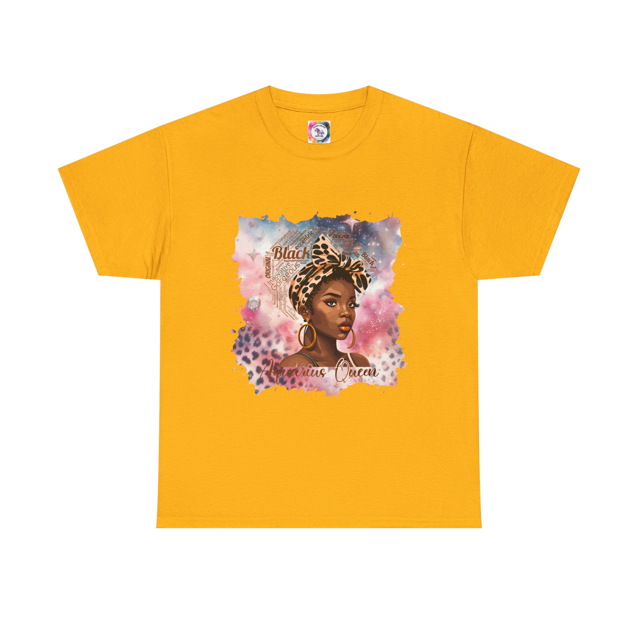 Black Aquarius Queen Tee — Watercolor Portrait T‑Shirt Celebrating Black Beauty - Image 22