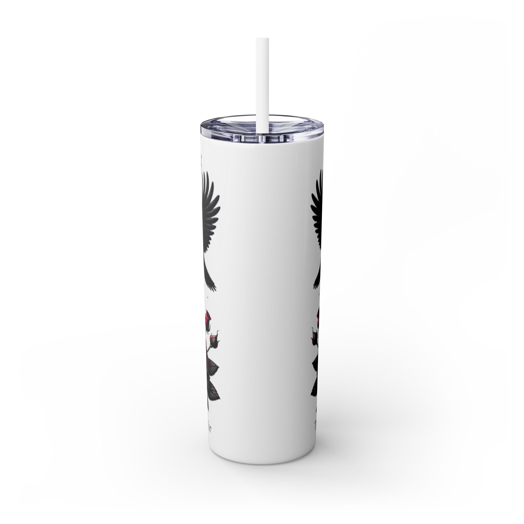 Gothic Skinny Tumbler, Stand Up for Yourself, 20oz, Unique Gift for Halloween, Edgy Coffee Cup, Reusable Straw Mug - Image 4
