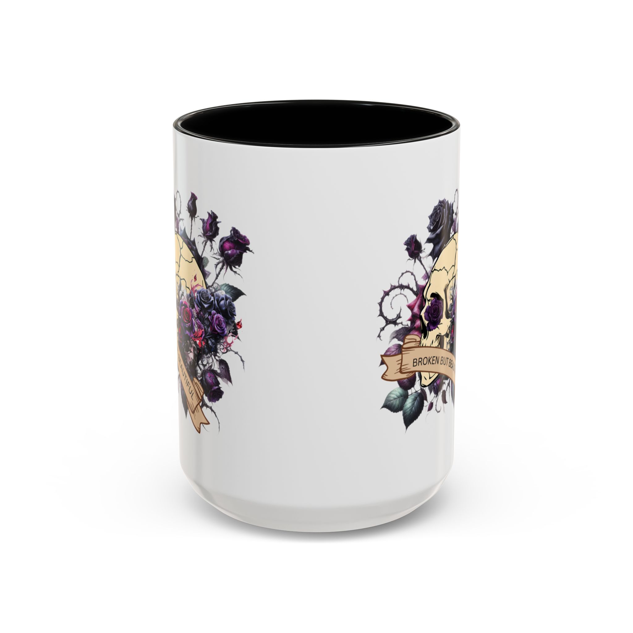 Broken But Beautiful Floral Coffee Mug - Gothic Gift for Tea Lovers, Unique Home Decor, Floral Skull Design, Ceramic Tea Cup, Gothic Mug - Image 17