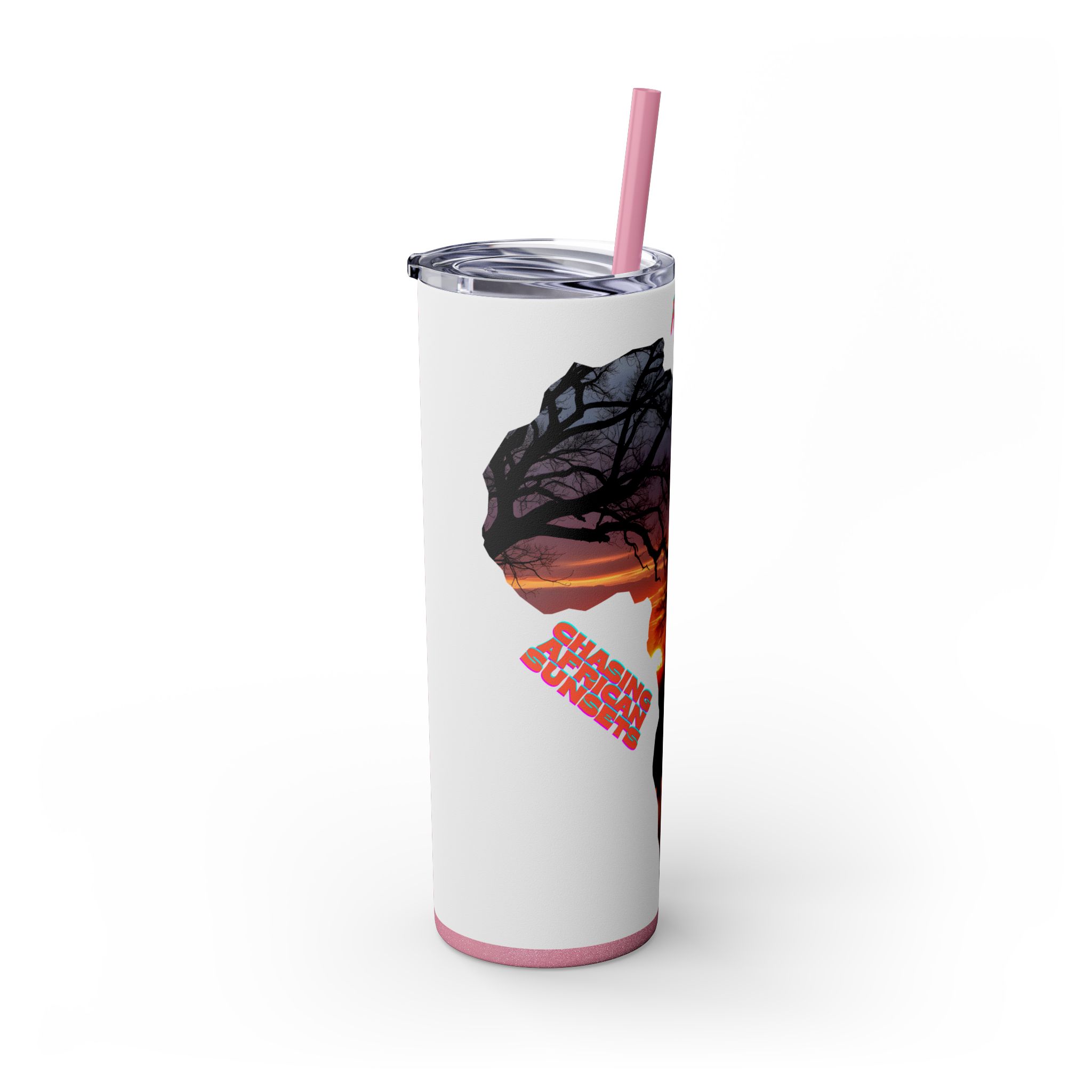 African Sunset Skinny Tumbler with Straw, 20oz | Travel Mug, Yeti Cup, Eco-Friendly Drinkware, Gift for Nature Lovers, Black History Month - Image 77