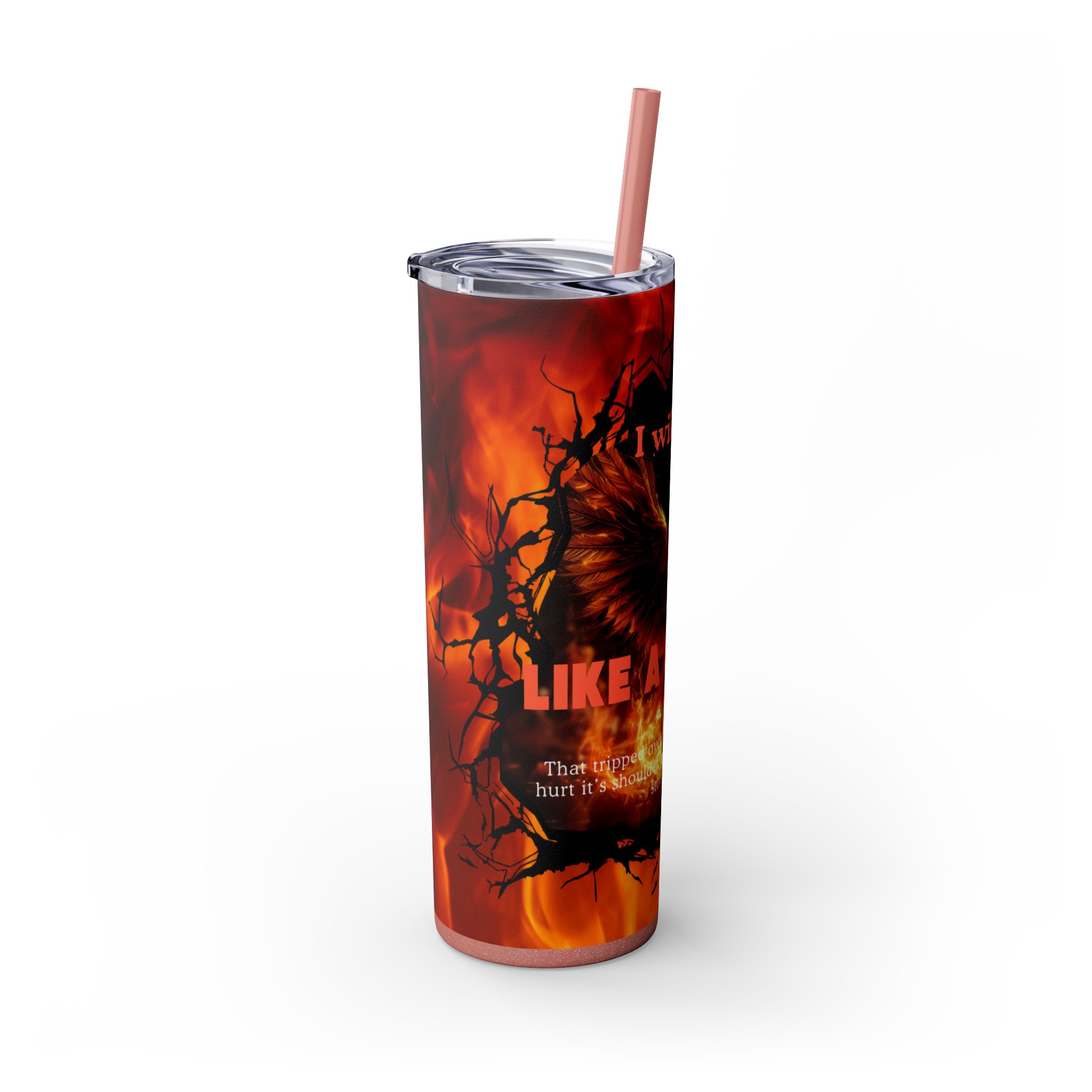 Fiery Phoenix Skinny Tumbler | Inspirational Drinkware, 20oz Travel Mug, Motivational Gift, Coffee Cup, Unique Water Bottle - Image 14