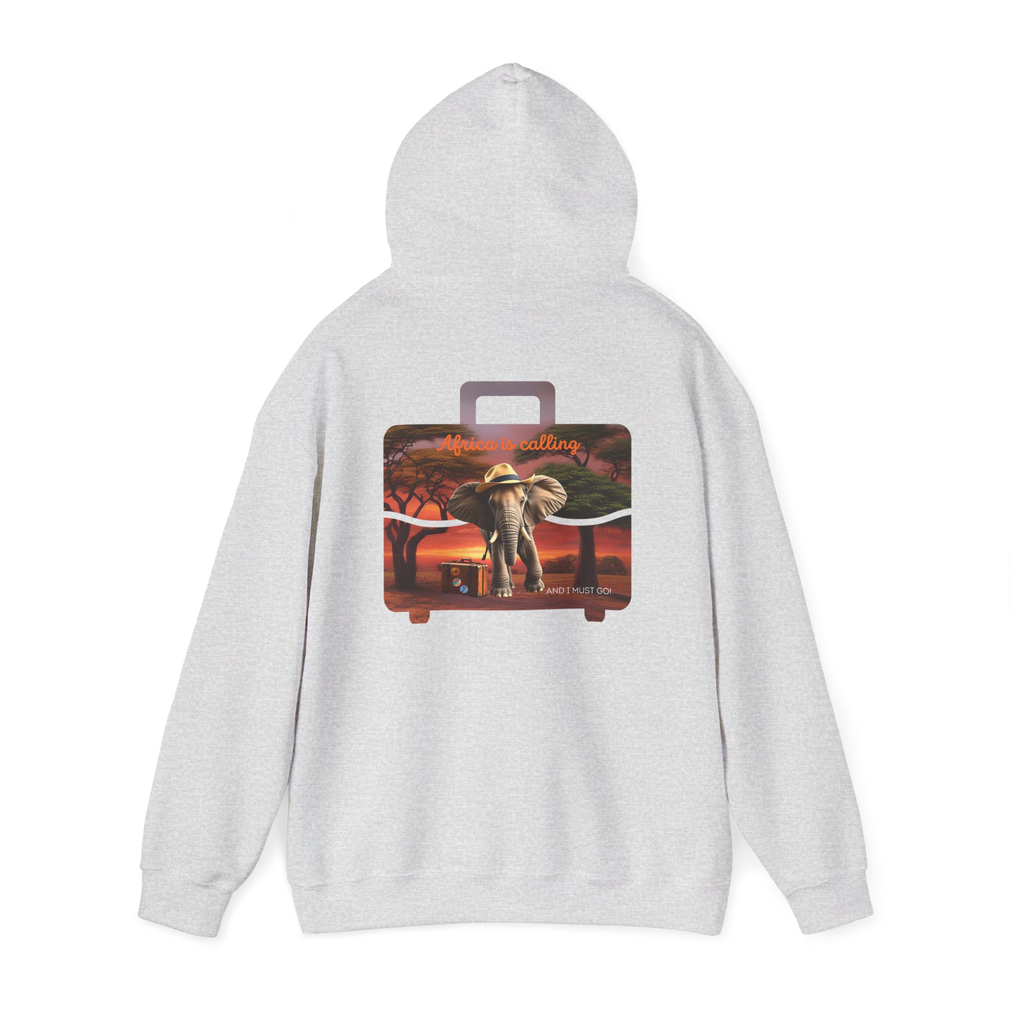 Safari Sunset Elephant Hoodie, Unisex Cozy Sweatshirt, Nature Lover Gift, Animal Print Apparel, Perfect for Travel and Everyday Style - Image 4
