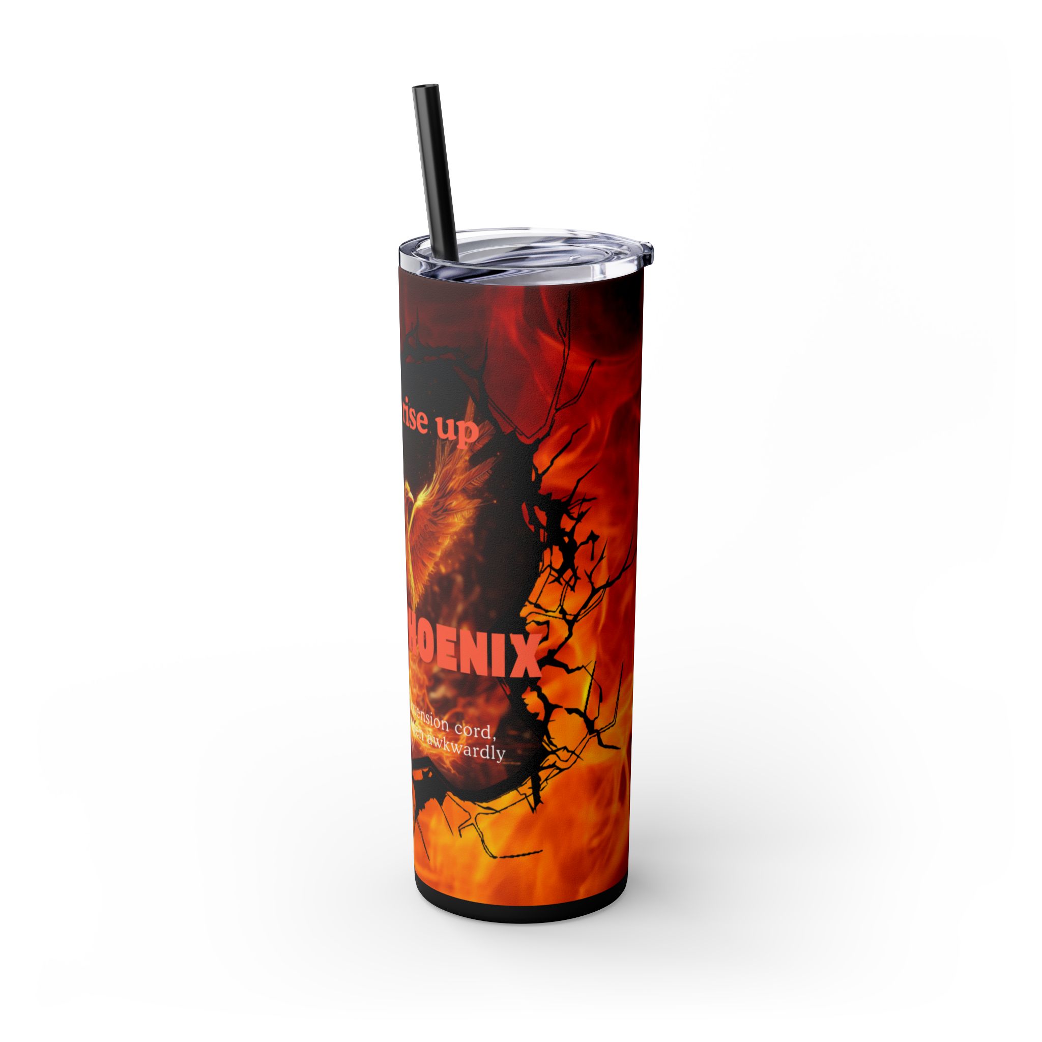 Fiery Phoenix Skinny Tumbler | Inspirational Drinkware, 20oz Travel Mug, Motivational Gift, Coffee Cup, Unique Water Bottle - Image 24