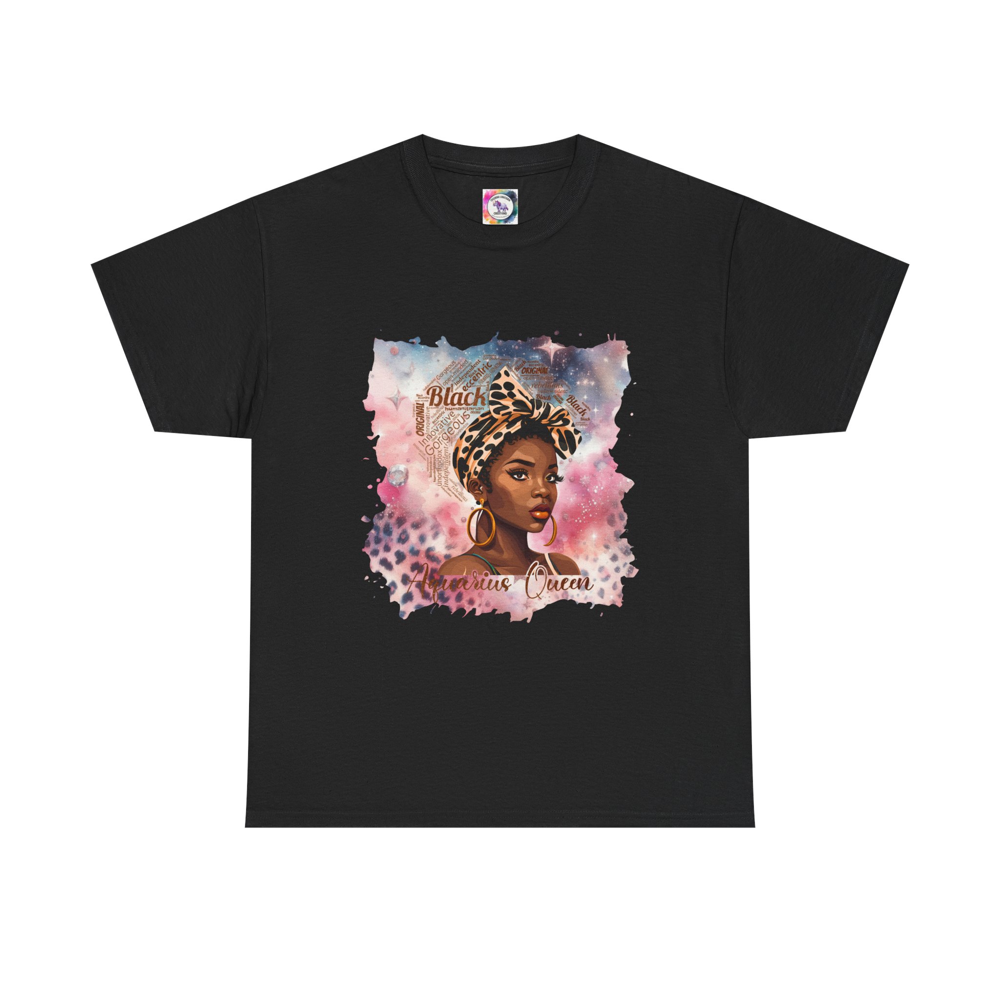 Black Aquarius Queen Tee — Watercolor Portrait T‑Shirt Celebrating Black Beauty - Image 14