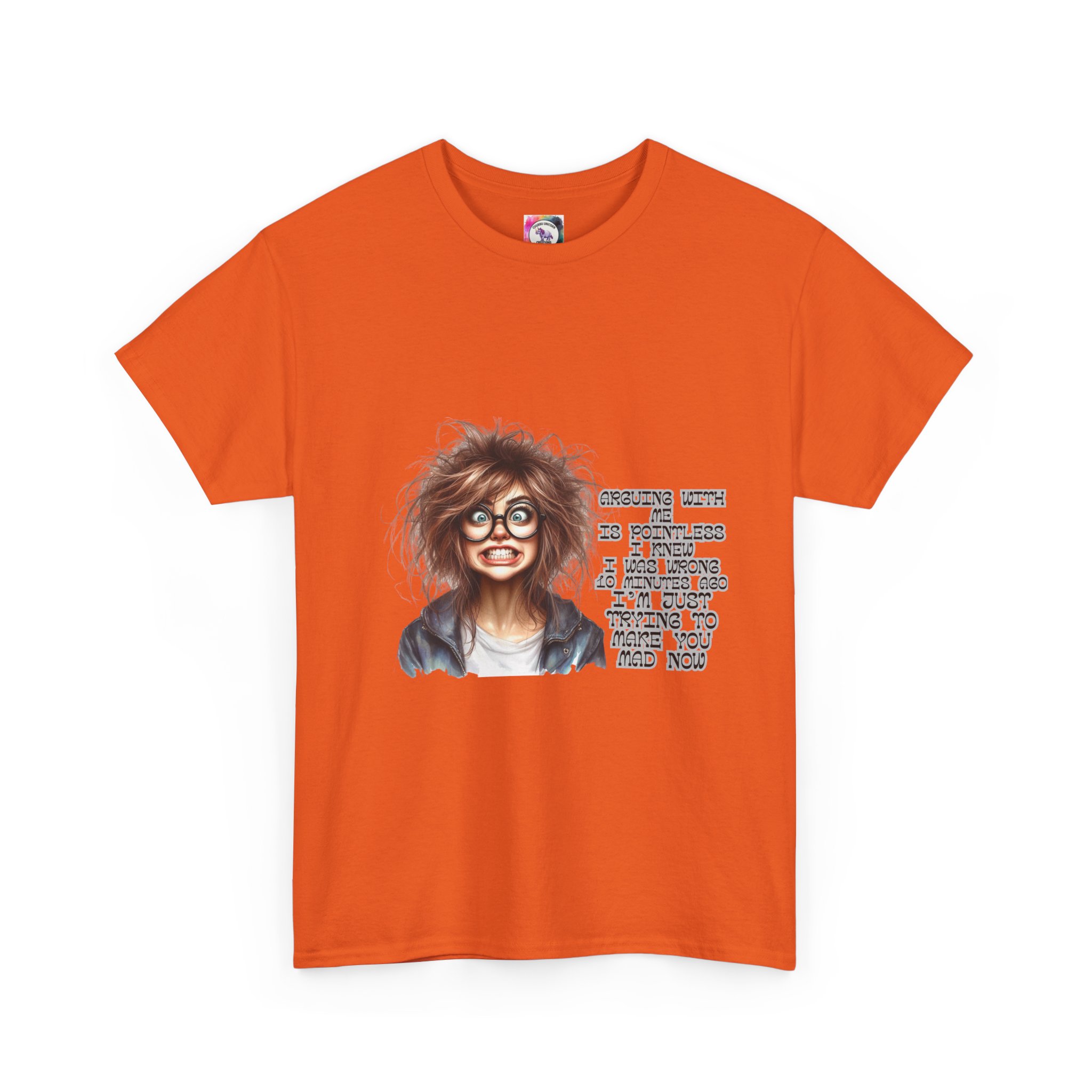 Crazy Hair Woman T‑Shirt — Funny Geeky Portrait with 'Funny' Quote - Image 19
