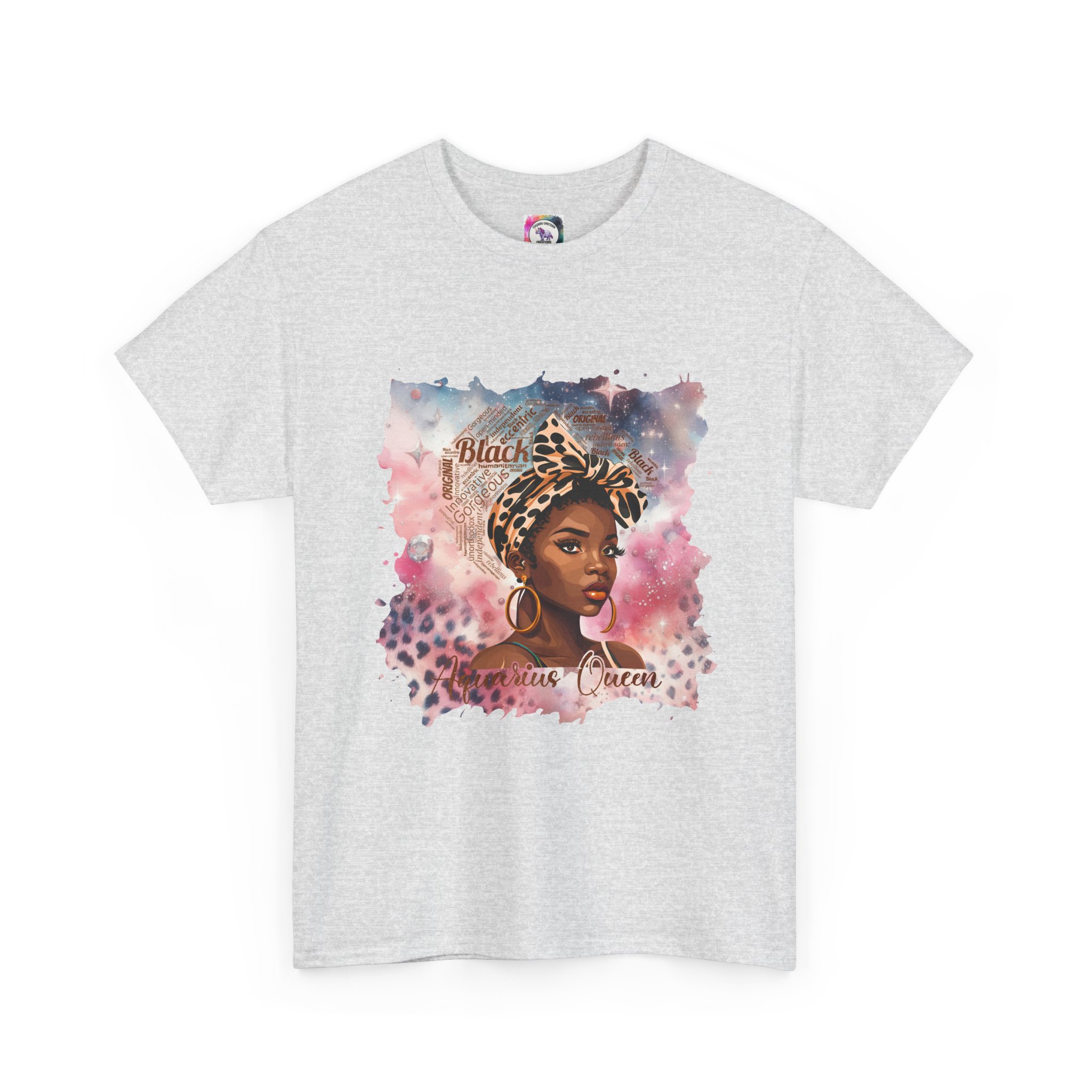 Black Aquarius Queen Tee — Watercolor Portrait T‑Shirt Celebrating Black Beauty - Image 8