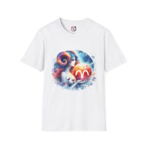 Aries Zodiac T-Shirt — Colorful Ram Illustration "I Am An Aries Woman" Graphic Tee
