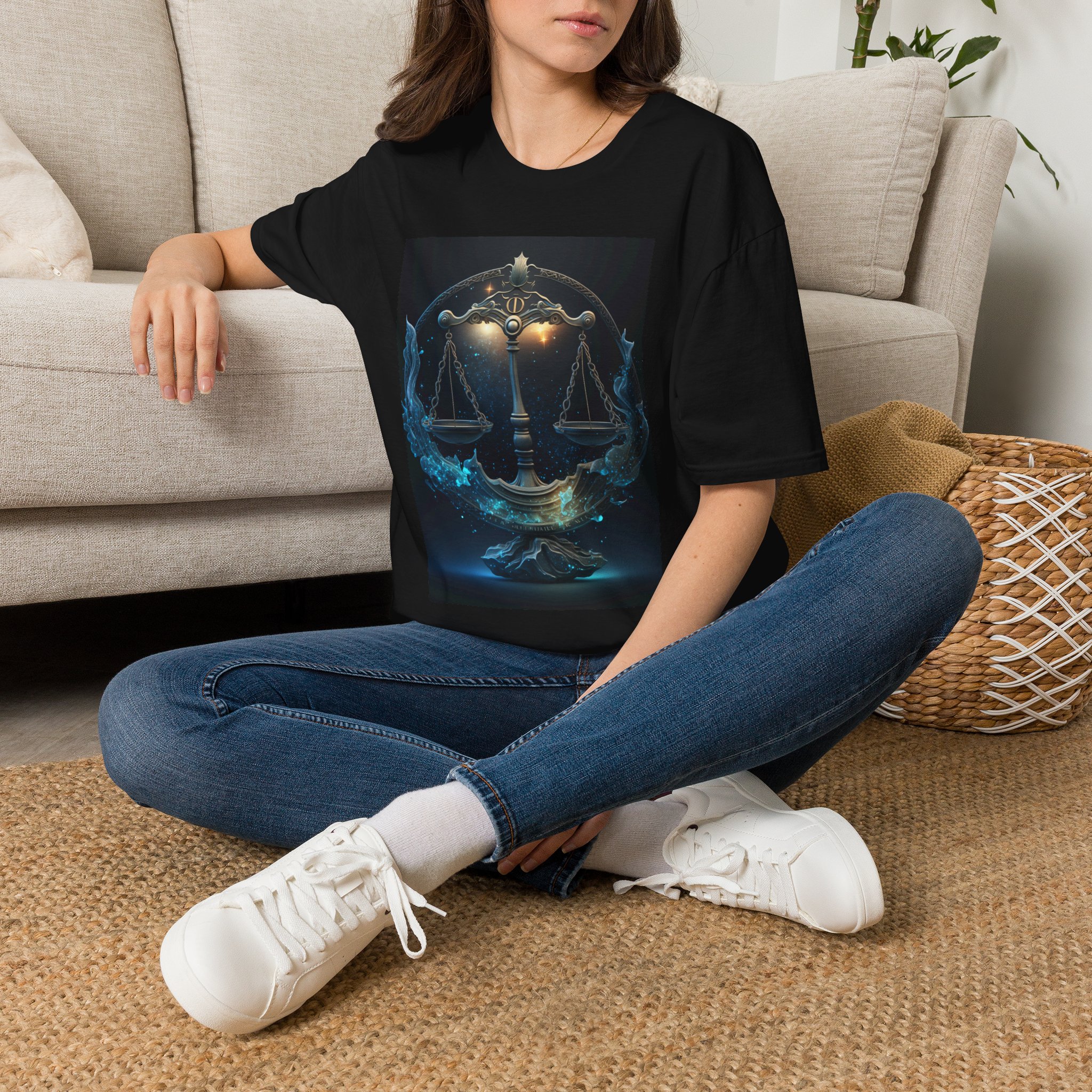 Libra Zodiac T-Shirt — Scales Astrology Tee with "I Was Perfectly Libra" Back Design - Image 20