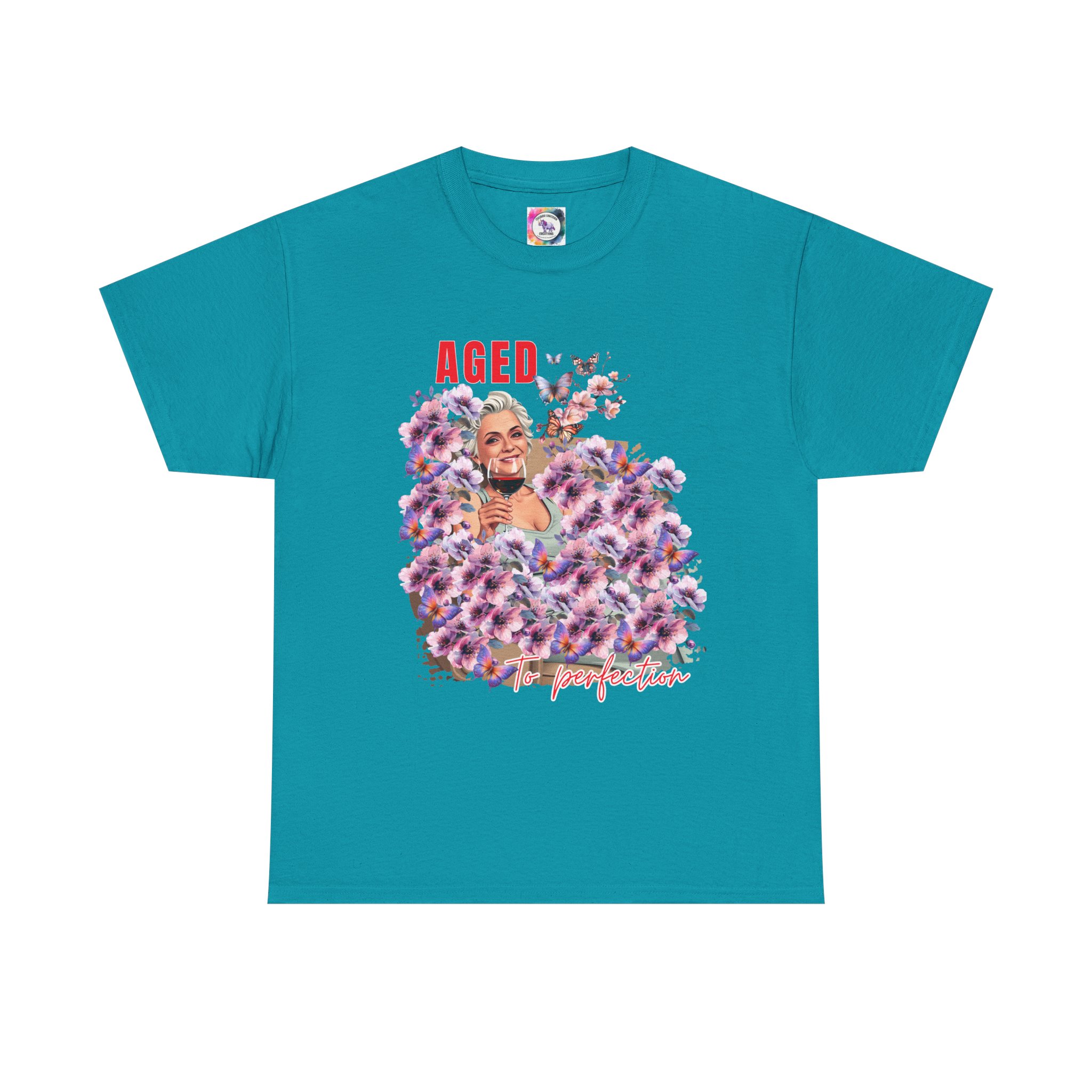 Aged to Perfection Unisex Heavy Cotton Tee, Birthday Gift, Casual Wear, Celebration Shirt, Floral Graphic Tee - Image 41