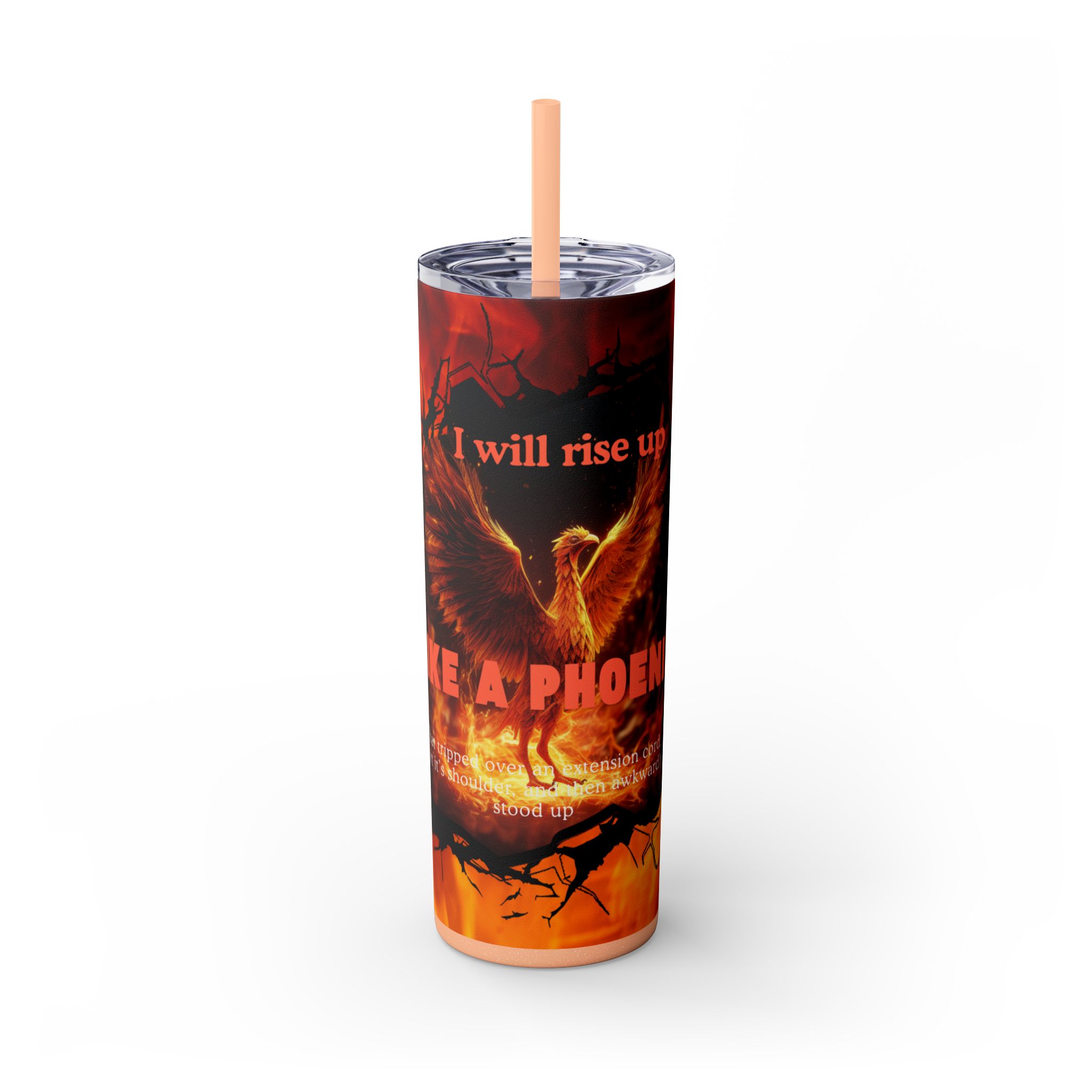 Fiery Phoenix Skinny Tumbler | Inspirational Drinkware, 20oz Travel Mug, Motivational Gift, Coffee Cup, Unique Water Bottle - Image 29
