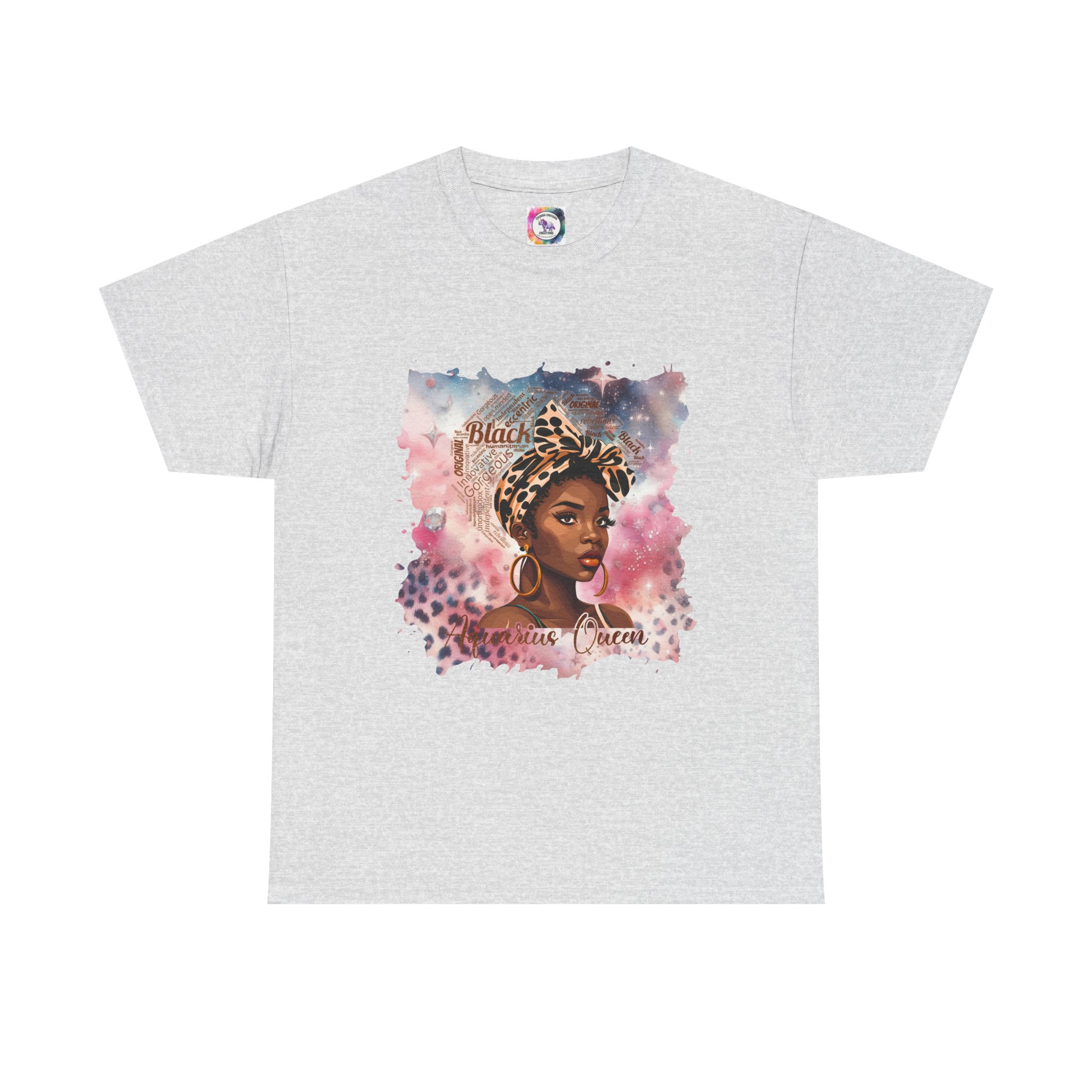 Black Aquarius Queen Tee — Watercolor Portrait T‑Shirt Celebrating Black Beauty - Image 6