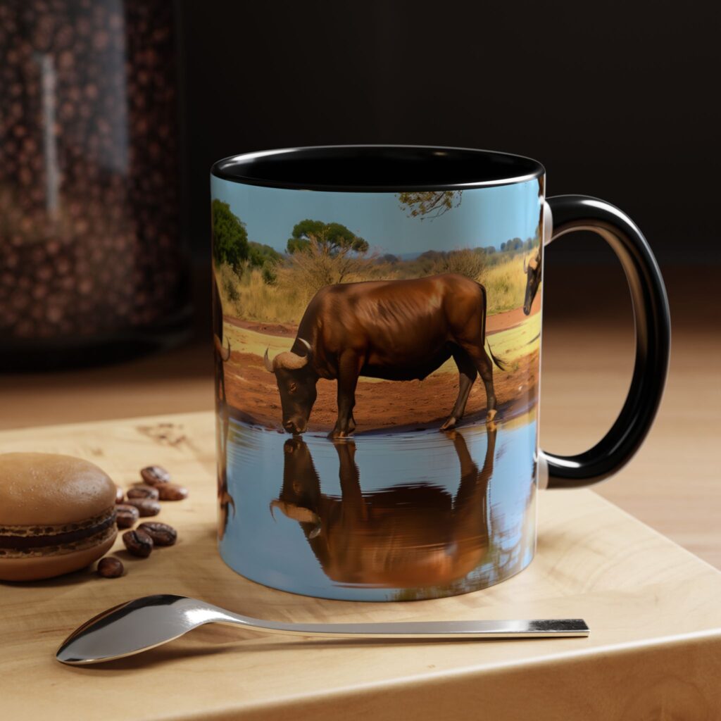Buffalo Reflection Coffee Mug — Wildlife Photo Accent Mug (11/15oz)
